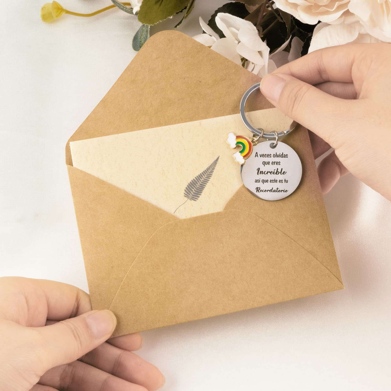 Faccito Set De Regalo De Llavero Para Esposa De Aniversario Y Tarjeta De Cumpleaños Con Sobre
