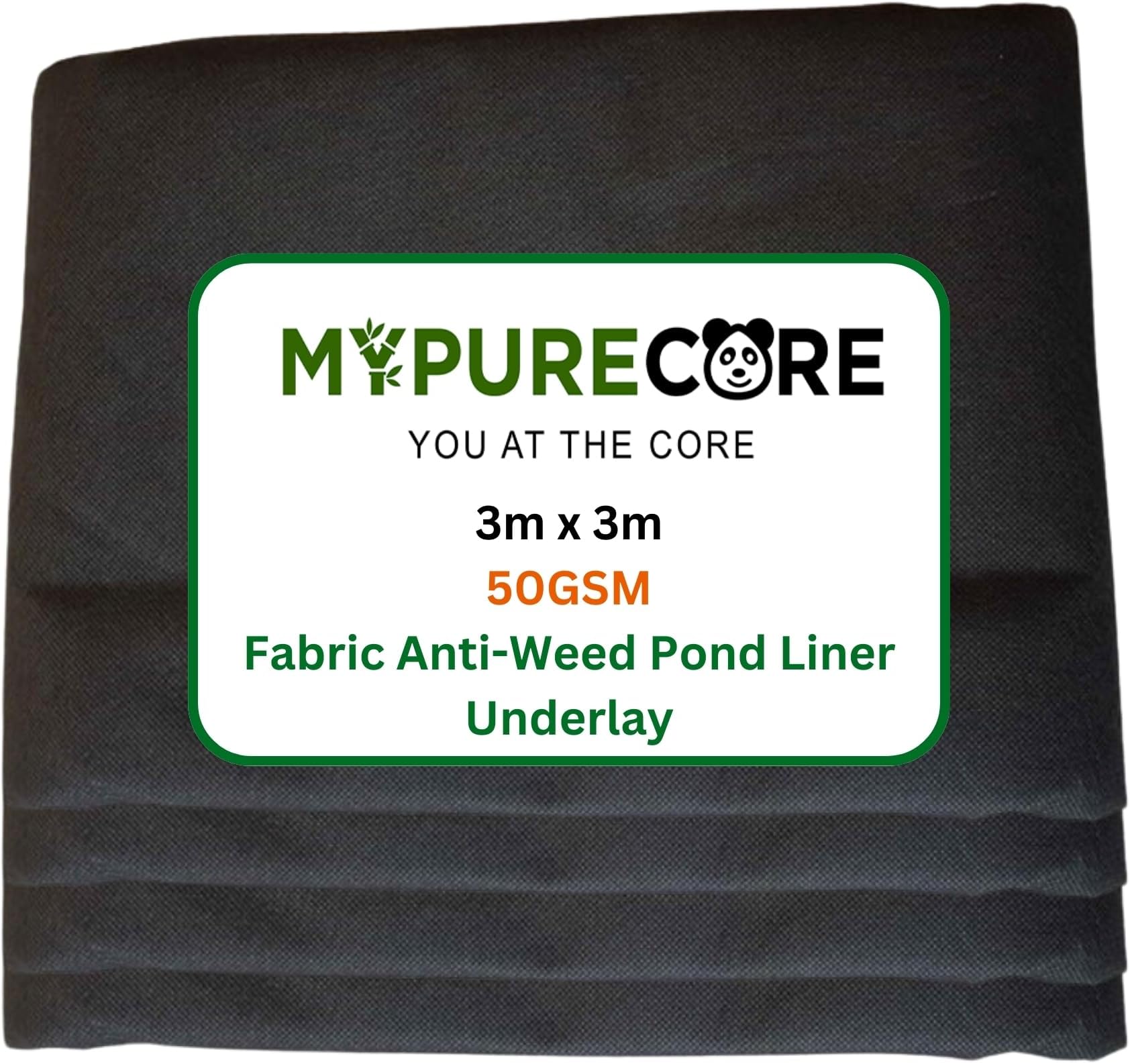MYPURECORE 50gsm Pond Liner Underlay 3m x 3m - Tear-Resistant, Durable Garden Pool Foundation - Perfect for Wildlife and Decorative Ponds