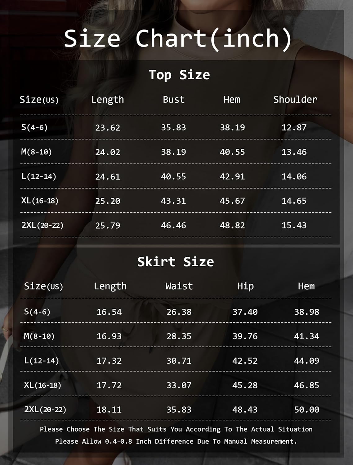 ATHMILE Two Piece Skirt Sets for Women Summer Beach Vacation Outfits Mock Neck Tops Tennis Skirt Lounge Matching Sets - Image 7