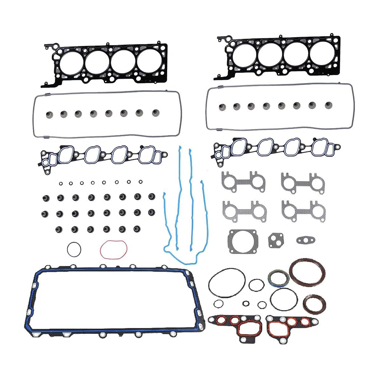 DNJ FGK4153 Full Gasket Set for 01-02 Ford, Lincoln, Mercury Crown Victoria, Town Car, Grand Marquis, Mustang 4.6L SOHC Naturally Aspirated