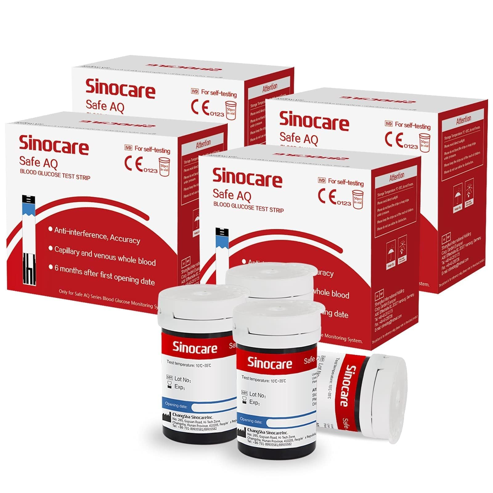 sinocare Safe AQ Strips 200 Tiras