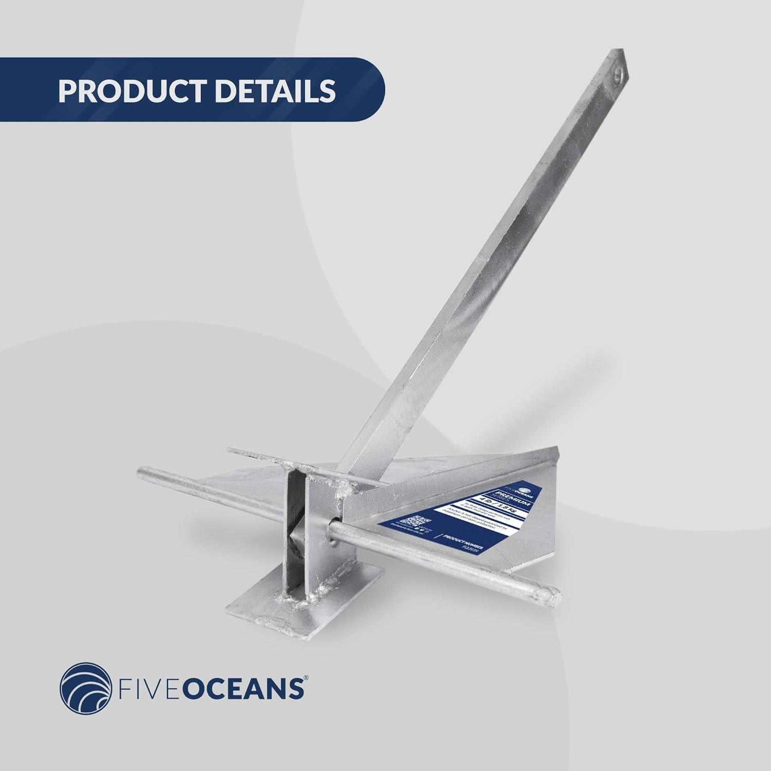 Five Oceans FO3939 Danforth Style Fluke Anchor, 4 Lb Hot Dipped Galvanized Steel Boat Anchor, for Kayak, Dinghies, Personal Watercraft, Paddleboards, Canoes, Inflatables, Small Boats : Sports & Outdoors