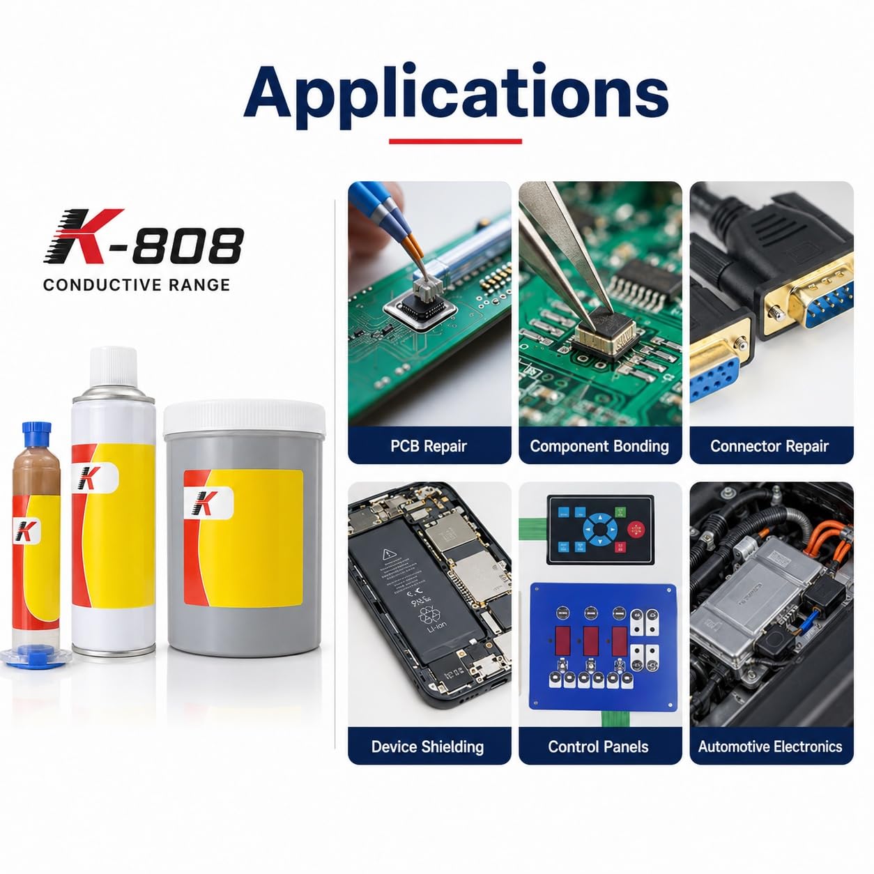 VIDOO K-808 Pasta Conductora Plata Cobre PCB Reparación Cola-1000g