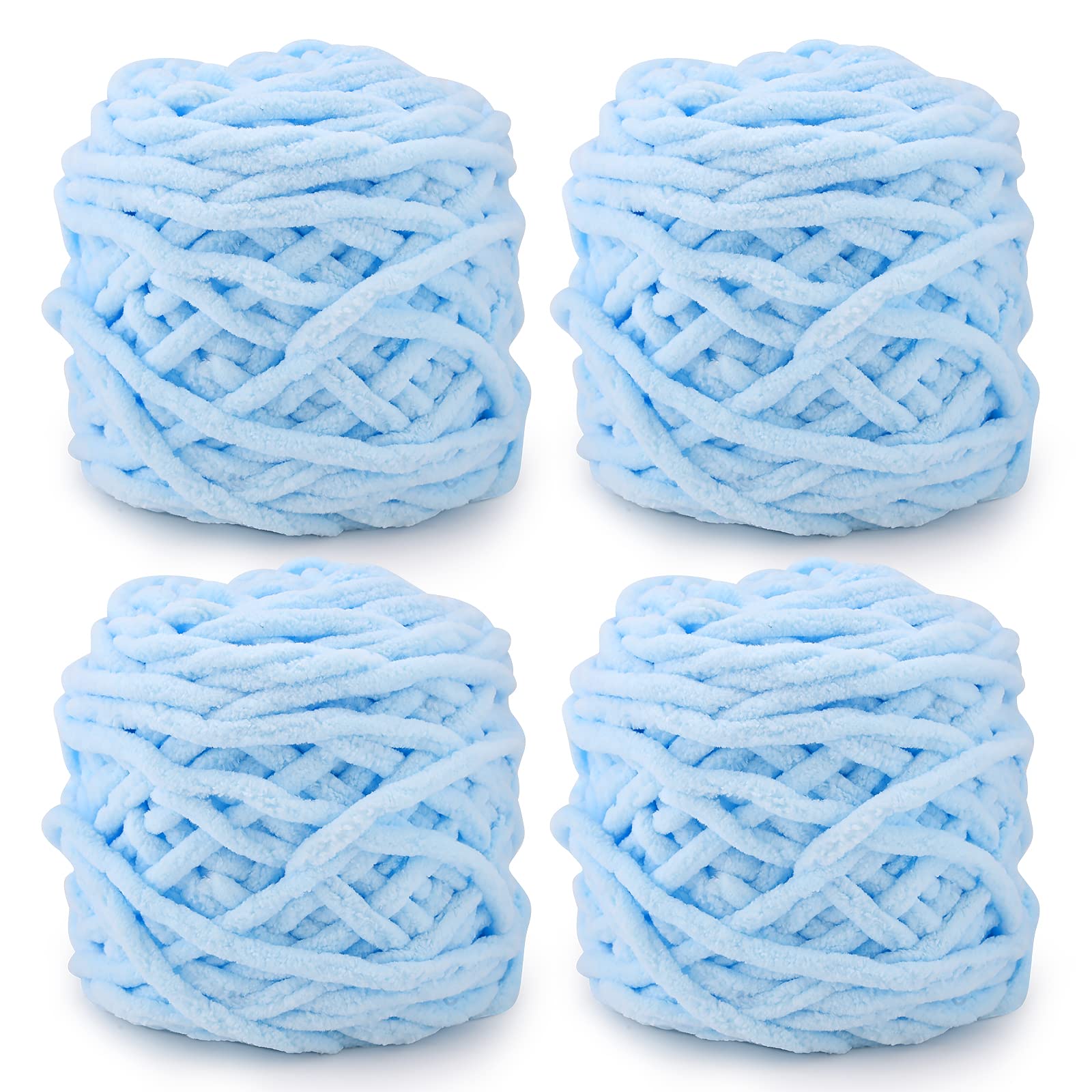 Knitting Wool Yarn 4 x 100g Multi-Colored Soft Chunky Yarn for Crochet Projects Making Plush Balls Handmade Bags Sweaters Shoes Hats Sweaters Blankets Scarves โ image 1