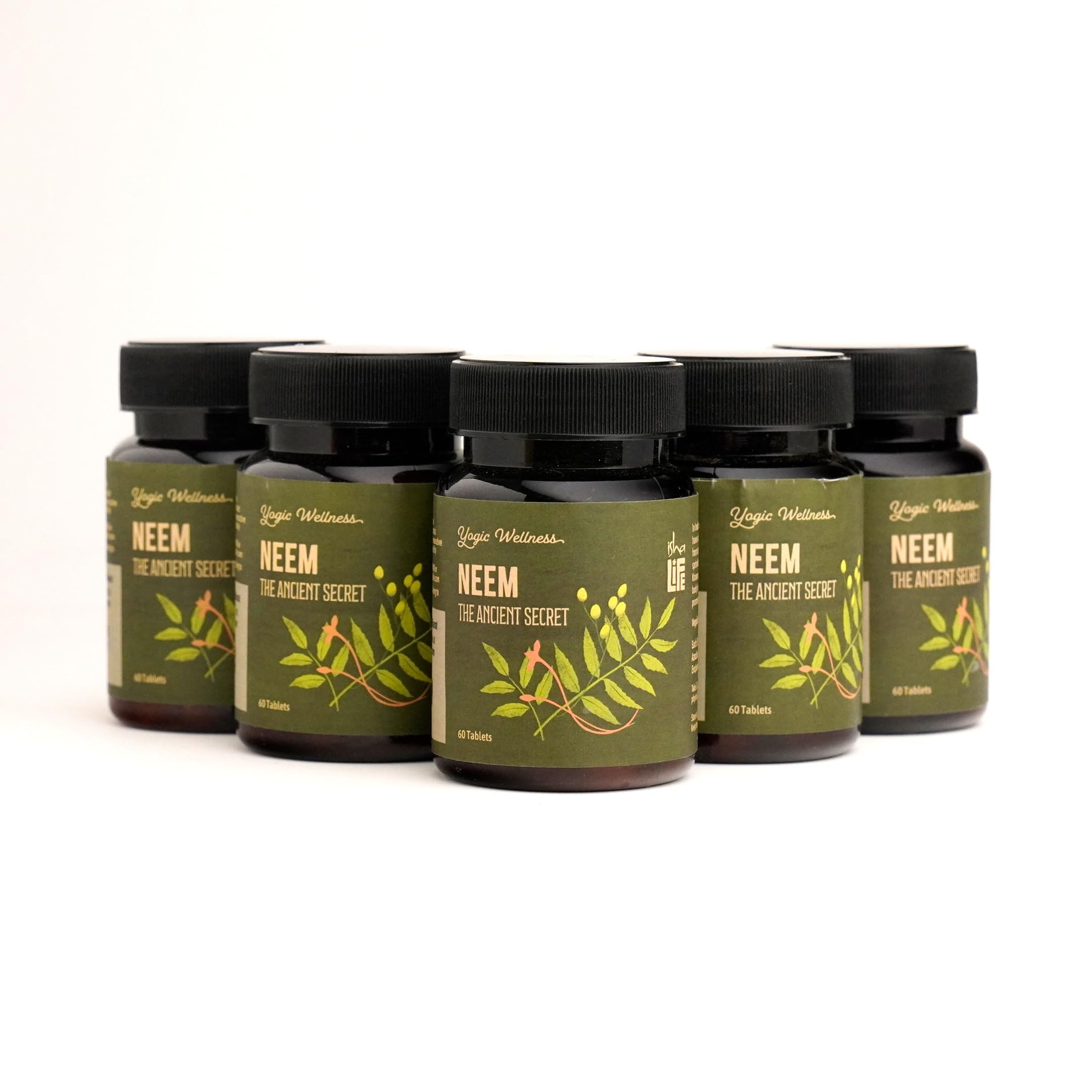 Isha Life Neem Tablets - Pack of 5 (60 Pcs Each) | 100% Neem Leaf Tablets | Yogic Superfood| For Daily Detox |-image-22