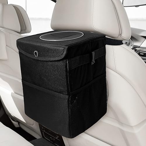 Miniatura 5 de Cubo de basura para automóvil, asiento trasero, basura para automóvil grande, accesorios para automóvil, (3.17 galones), cubo de basura portátil