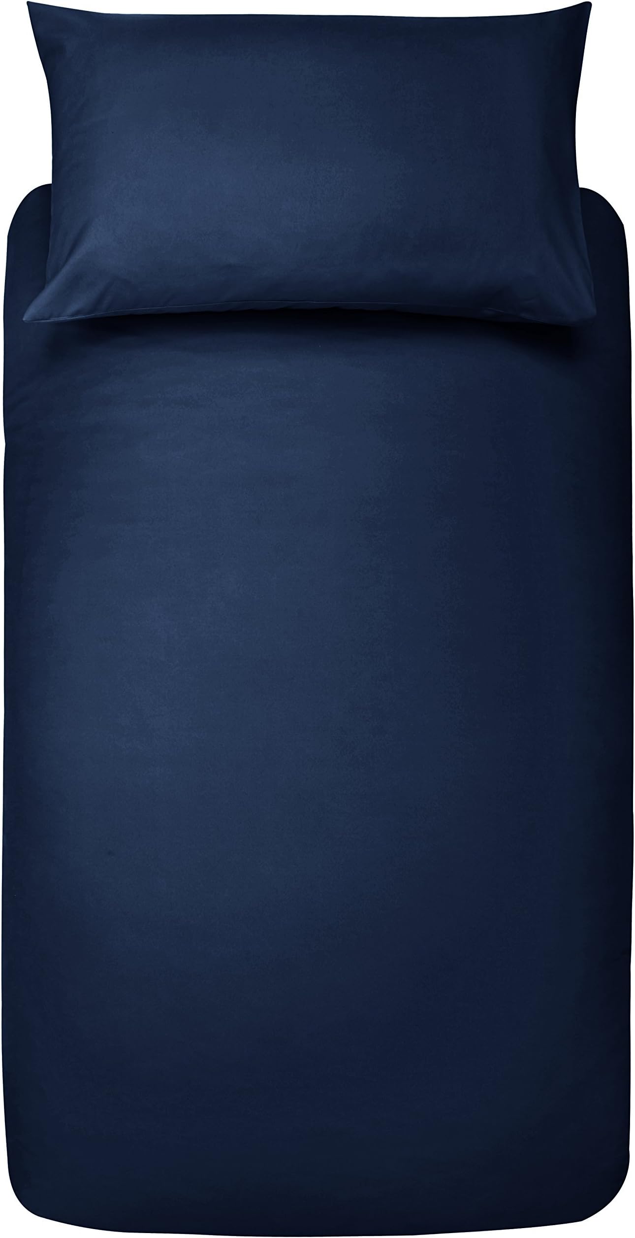 – Amazon Basics 2-Piece 85 gsm Microfibre Single Duvet Cover Set, Soft Bedding, 135 x 200 cm & 1 Pillowcase 50 x 80 cm, Navy Blue