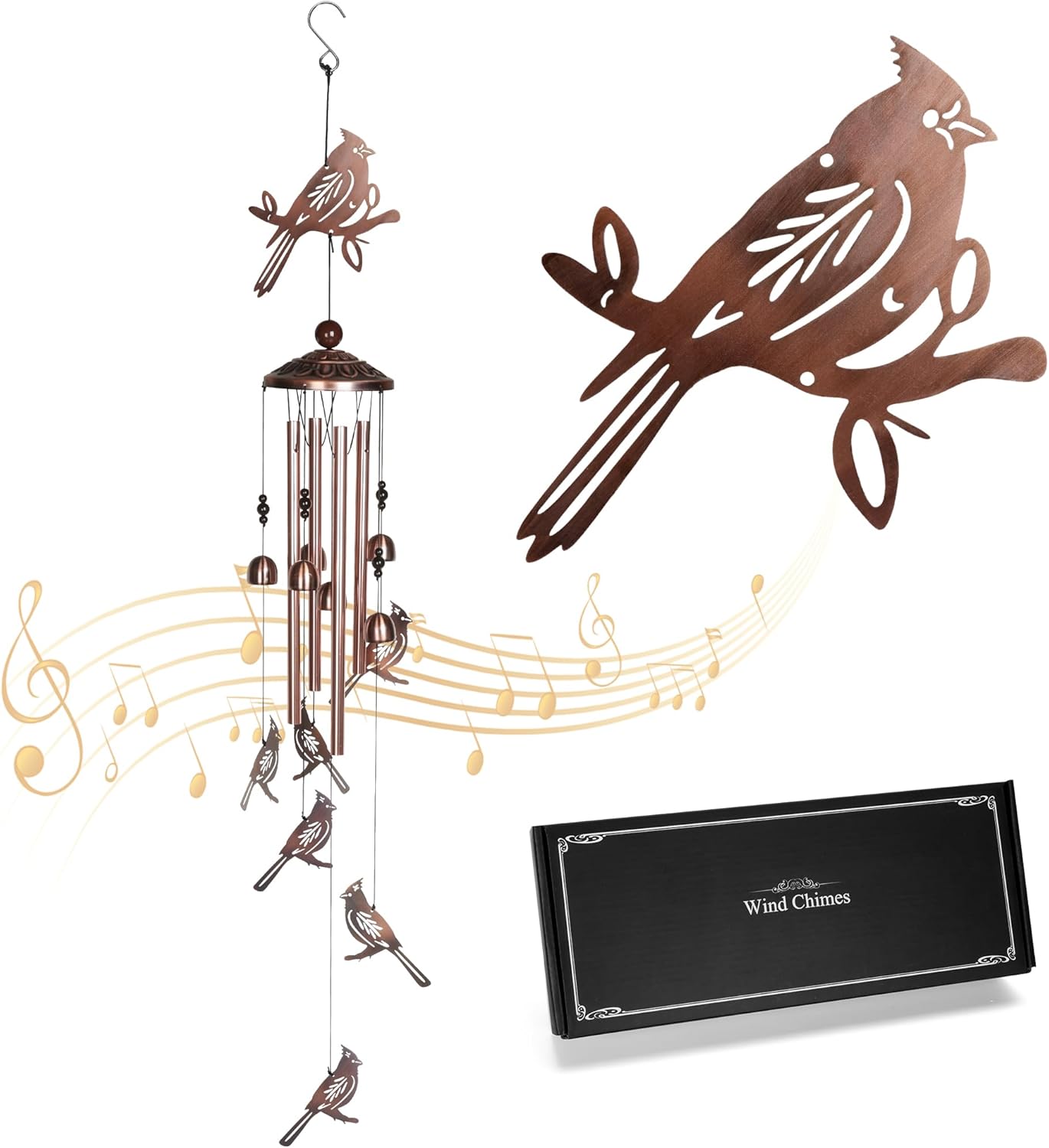 Cardinal Wind Chimes for Outside - Memorial Wind Chime, Love‘s Gentle Messenger. A Thoughtful Gift of Hope & Comfort for Sympathy, Mother‘s Day, Father’s Day, Housewarming, and Garden Decor