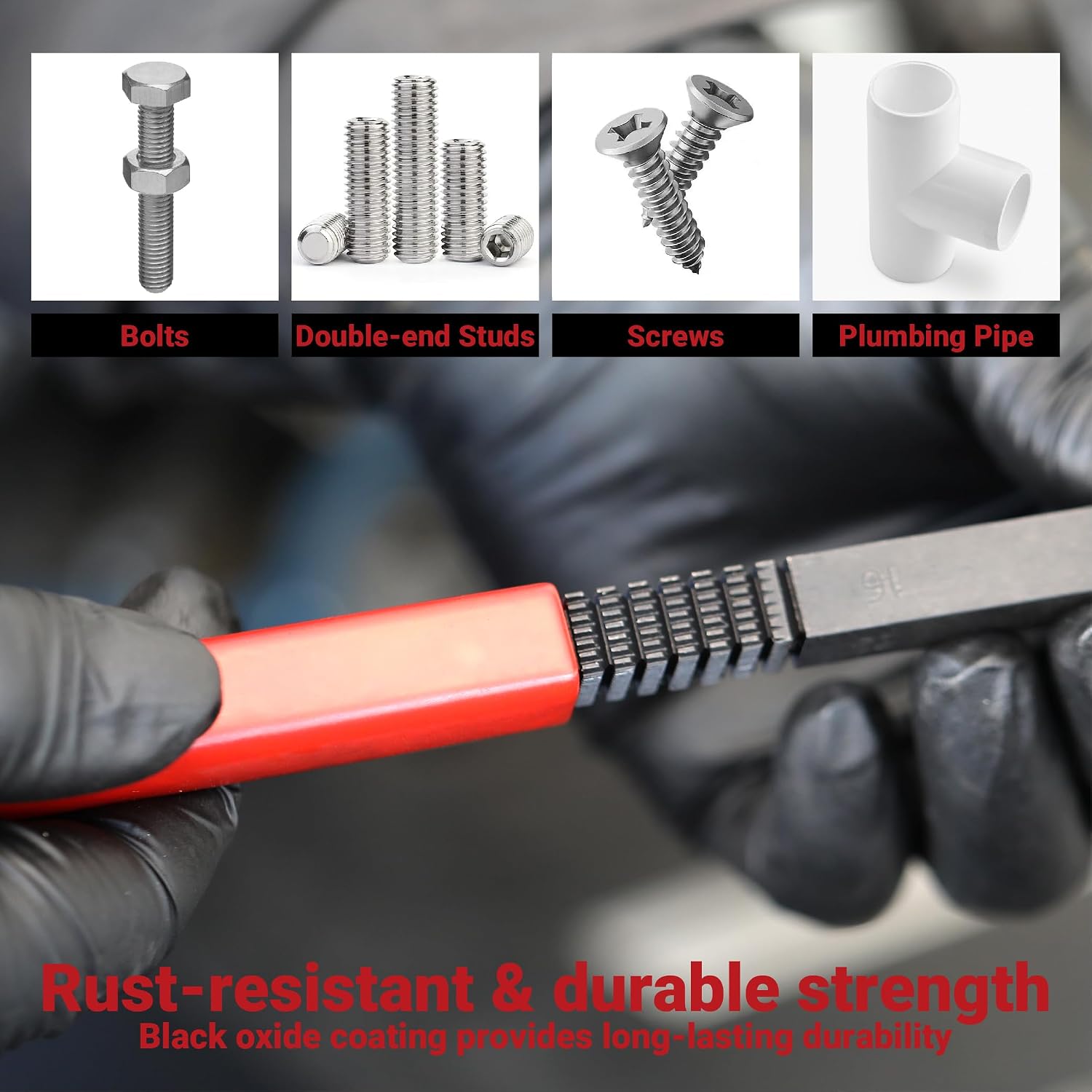 3PCs Thread Restorer File Set Metric & SAE UNC UNF - Restorer Kit & Repair Tool for External Bolts, Screws, Pipes with Safety Caps