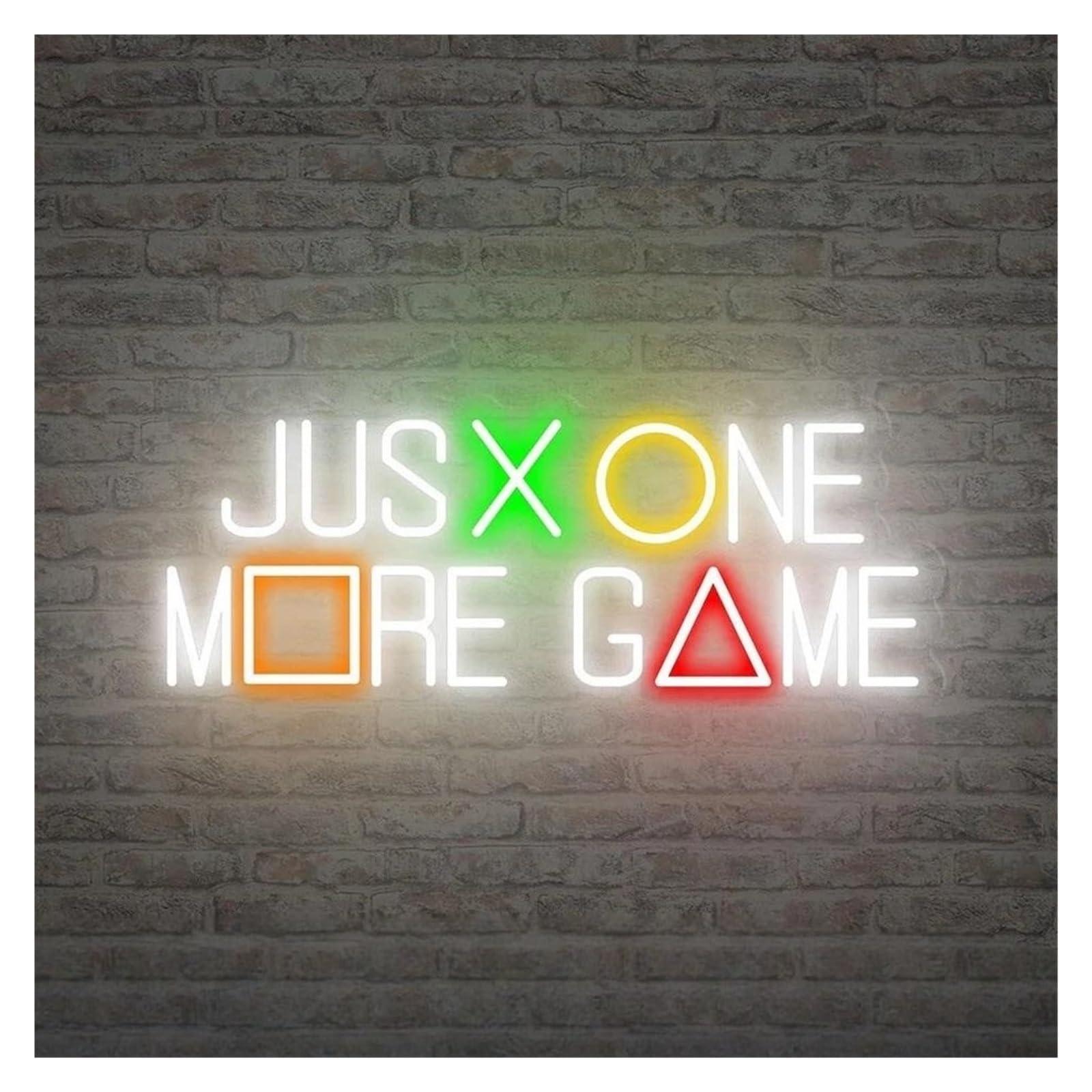 SHOUXI Sign Lamp Just One More Game Neon Sign Light Dimmable USB Powered for Gamer Room Home Bedroom Wall Decor 45cm(A)