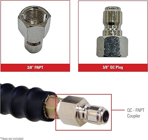 Miniatura 3 de Simpson Cleaning 7100020 - Enchufe de control de calidad de repuesto para bombas de lavado a presión de hasta 4500 PSI, acero, 38 pulgadas, FNPT,