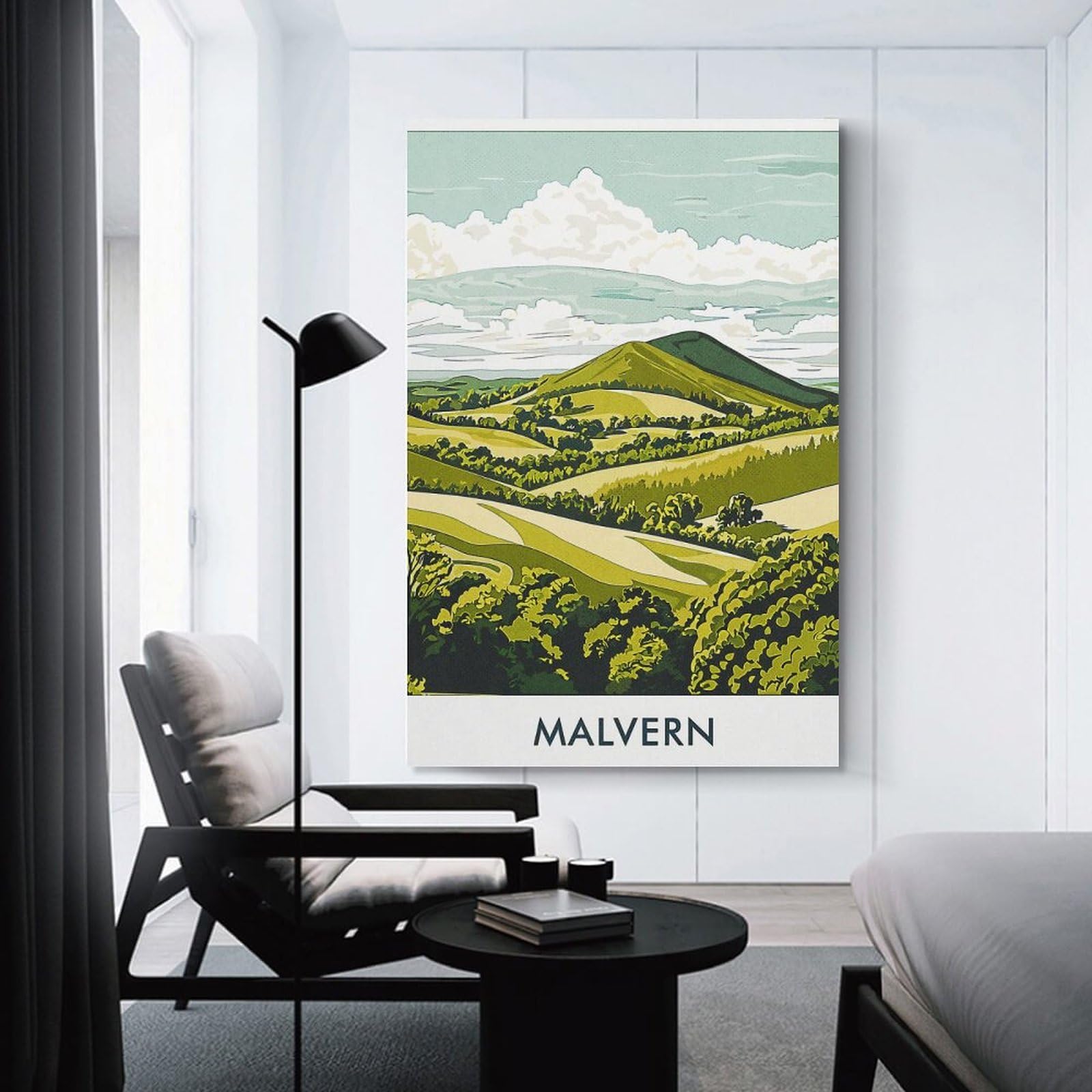 Junmoney Wall Picture Print Malvern Hills Landscape, 20x30inch(50x75cm), for Wall Displays, Bedrooms Or Room Updates, Wall Decor Suited to Curated Displays