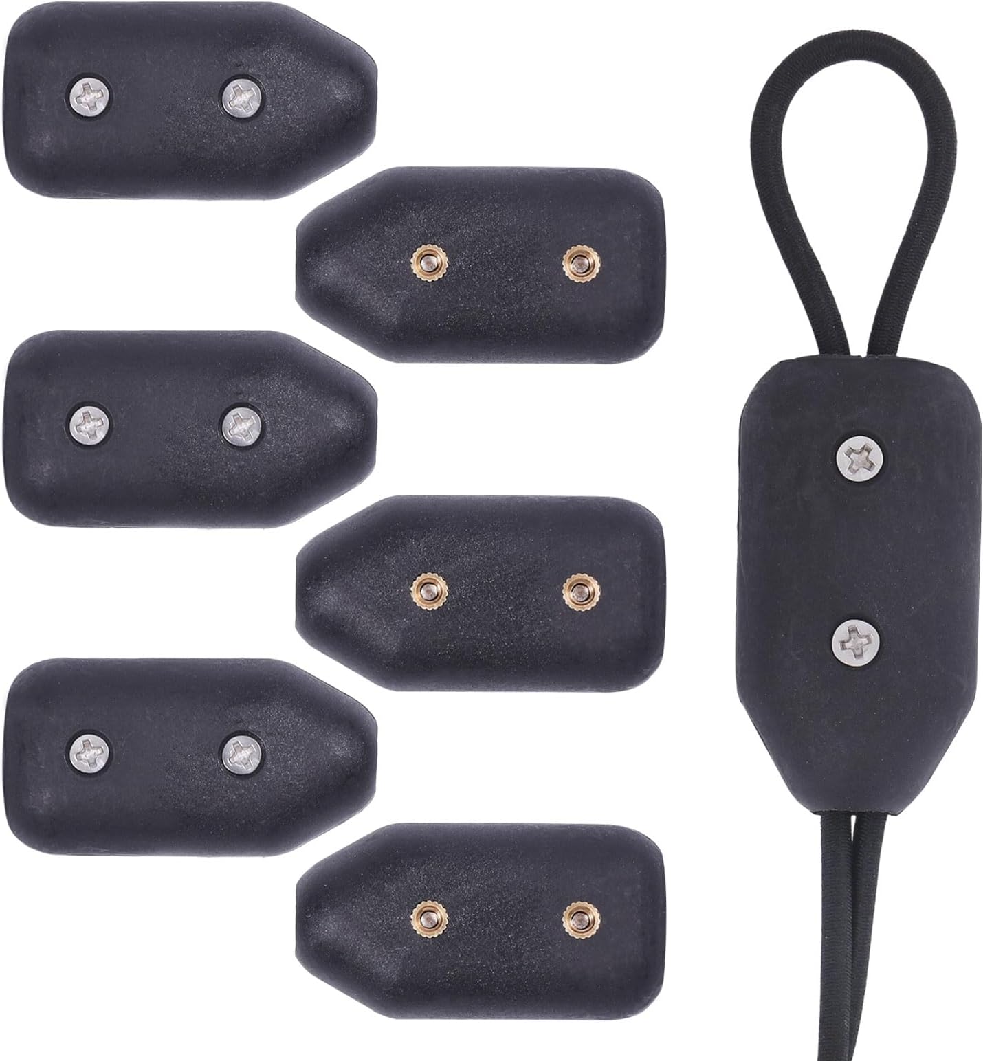 CHGCRAFT 6 Pcs Reusable Rope Clamps Black Plastic Cord Connector Adjustable Rope Clamp for Nylon Ropes, 50x27x22mm