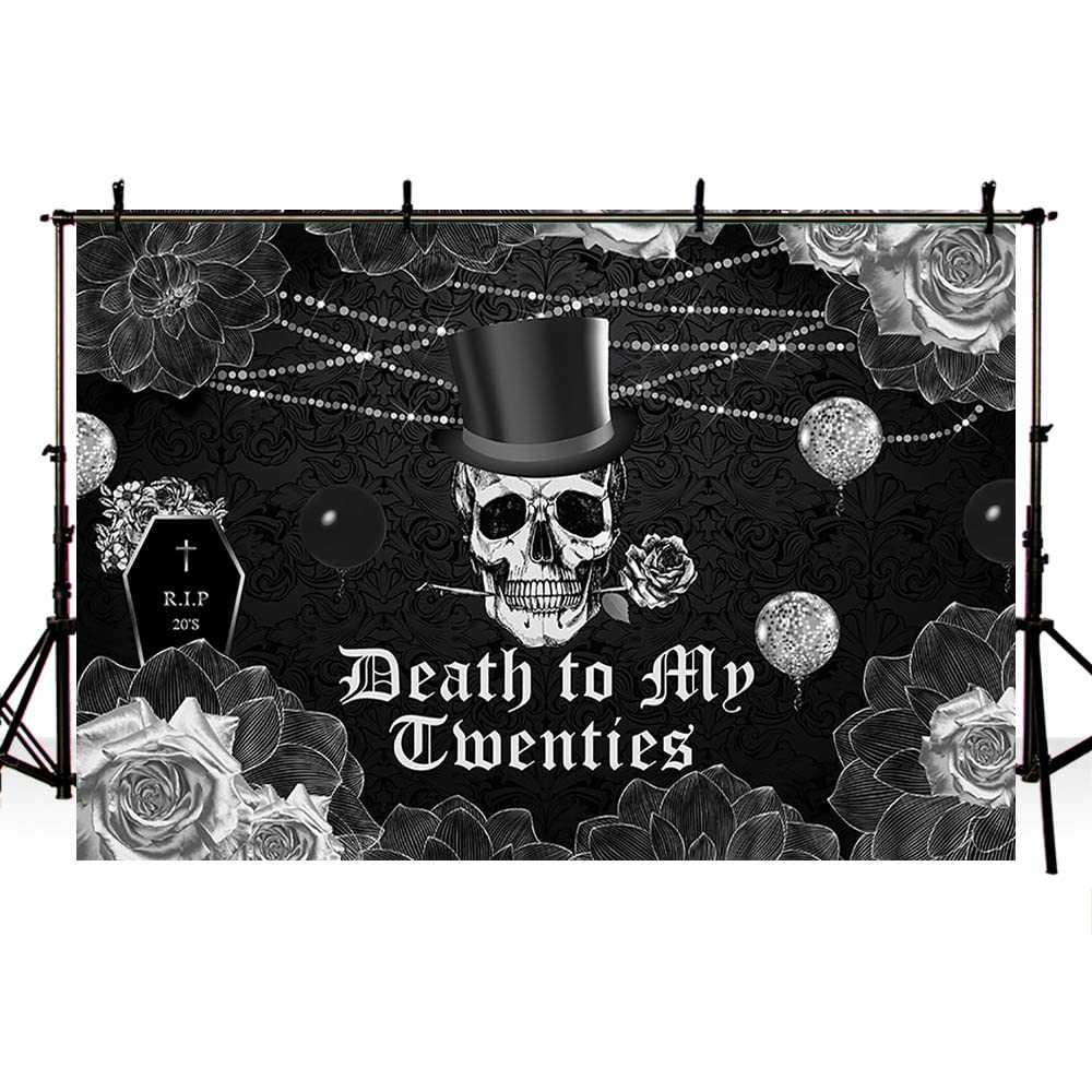 Sendy 'Death To My Twenties' Party-Hintergrund – 2,1x1,5 M, Pink – RIP To My 20s Banner Für Geburtstagsdekoration
