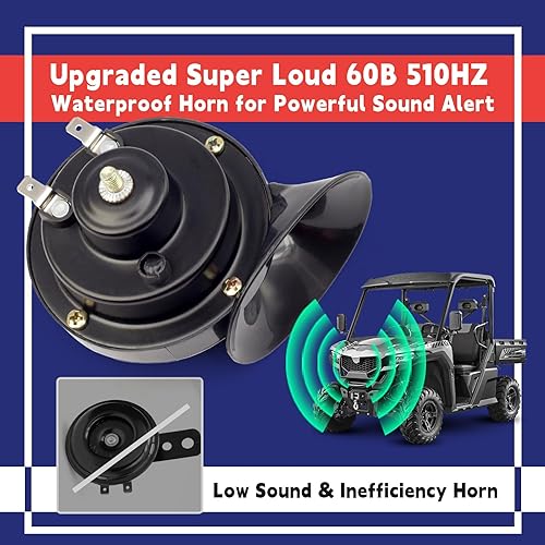 Miniatura 4 de Kit de intermitente universal para ATV UTV SXS Street Legal con bocina de 110 DB, interruptor basculante, relé intermitente USB, compatible con