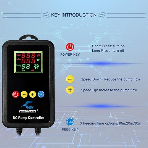 Miniatura 5 de CONQUERALL CHS-2500 Bomba sumergible de ahorro de energía de 15 W CC 24 V 660 GPH(US) 12.4 pies de ahorro de energía con 3 años de garantía para