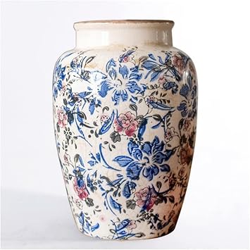 Vase Ceramic Flower Vase Vintage Elegant Ceramic Vase, Fashionable Classic Chinese Style Vase,Nice Home Decoration for Family,Friends,Yourself,D Desktop Ornaments