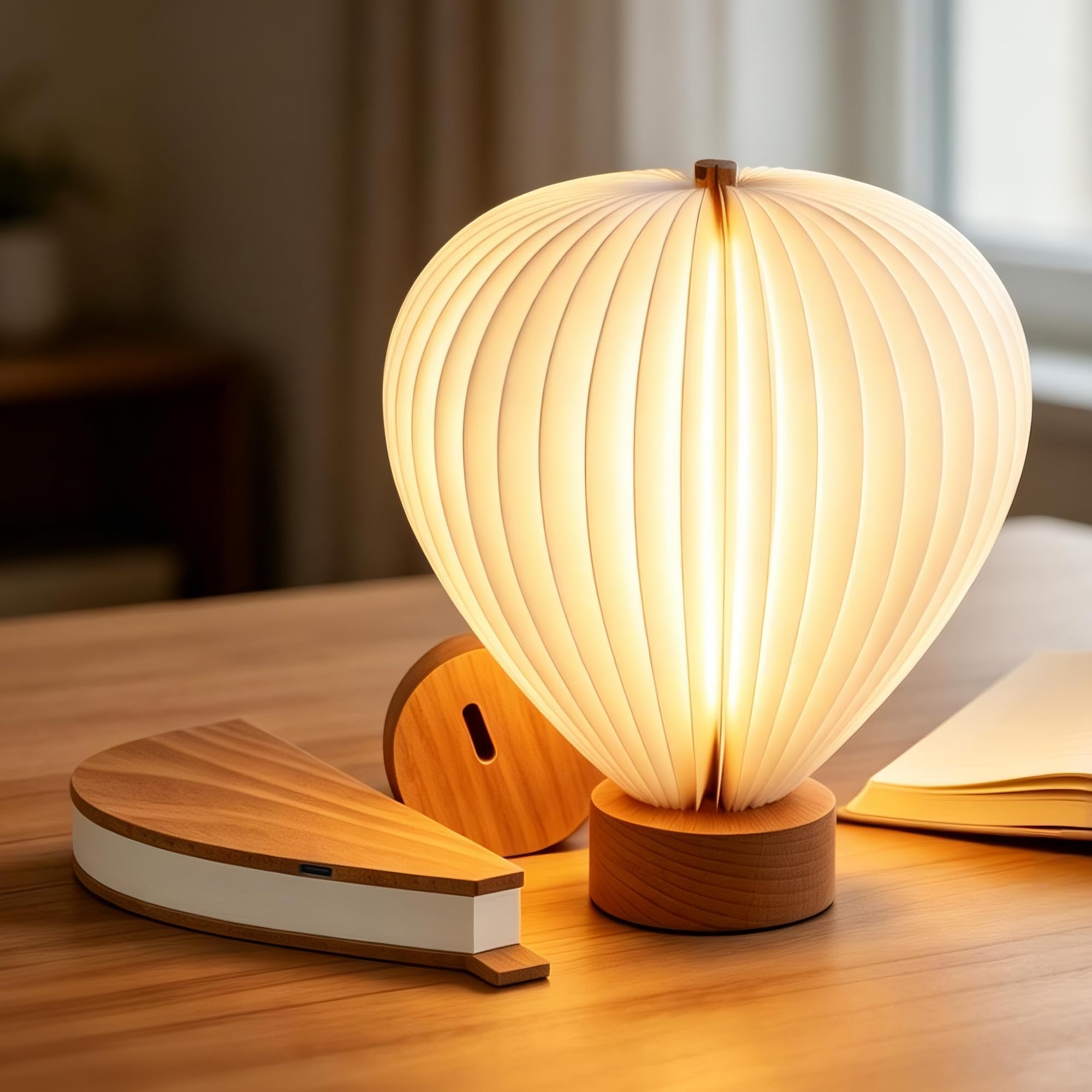 Hot Air Balloon Warm Night Light,Dimmable Touch Lamp for Bedroom,Portable Table Bedside Lamp,hot air balloon lantern decor,1200 mAh battery,Portable Camping Lamp for Outdoor,Bedroom,Party Decor