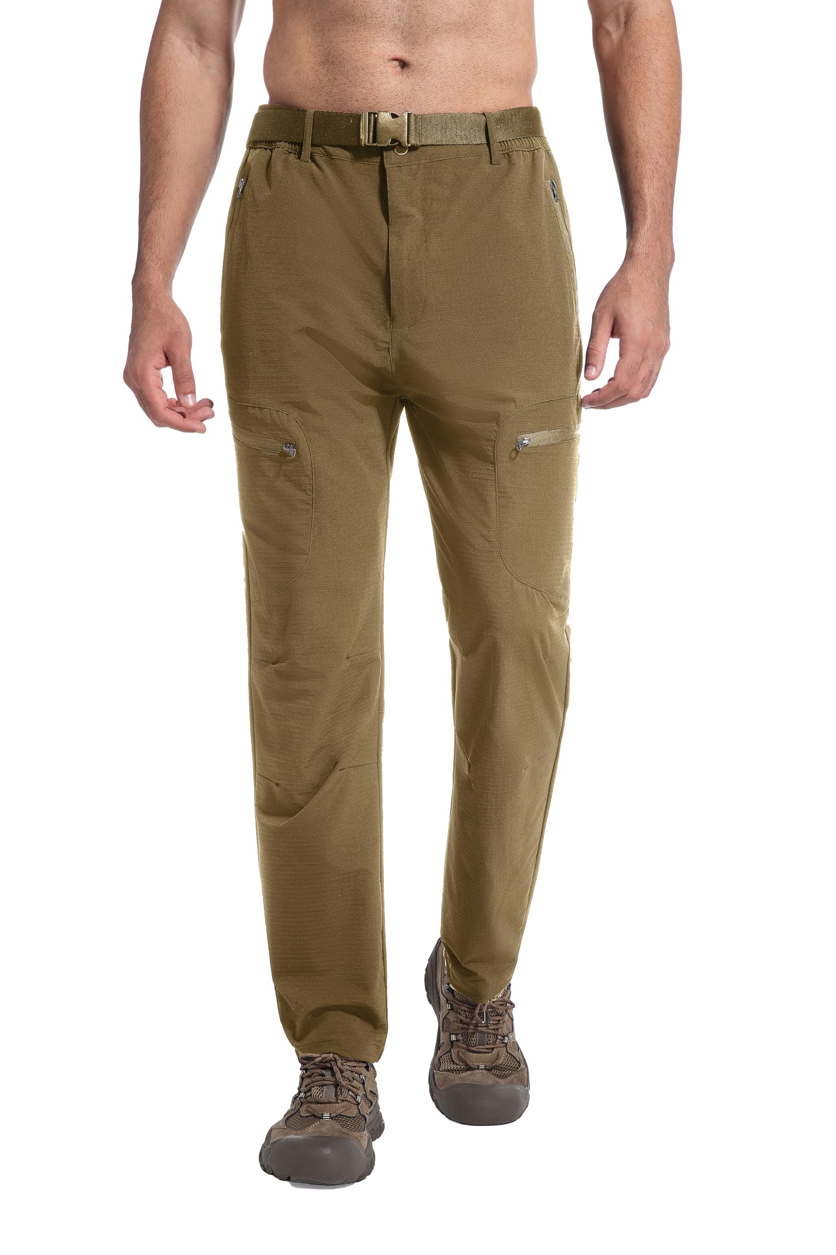 W JIANWANG Wanderhose Herren Outdoorhose mit Gürtel – 4 Reiß