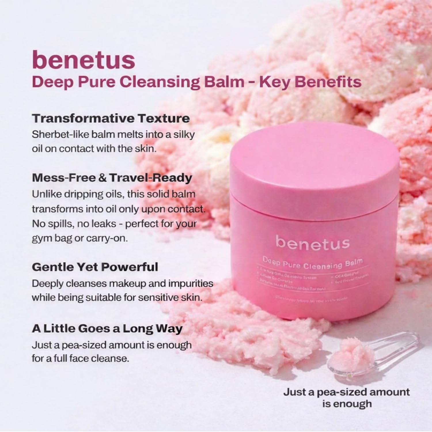 Deep Pure Cleansing Balm, Makeup Remover Balm for Heavy Makeup, Waterproof Mascara & Sunscreen, Soothing CICA, Argan Oil, Vitamin E, Hydrated Glow, Non-Stripping, Pore Care, 3.5 fl oz - Image 7