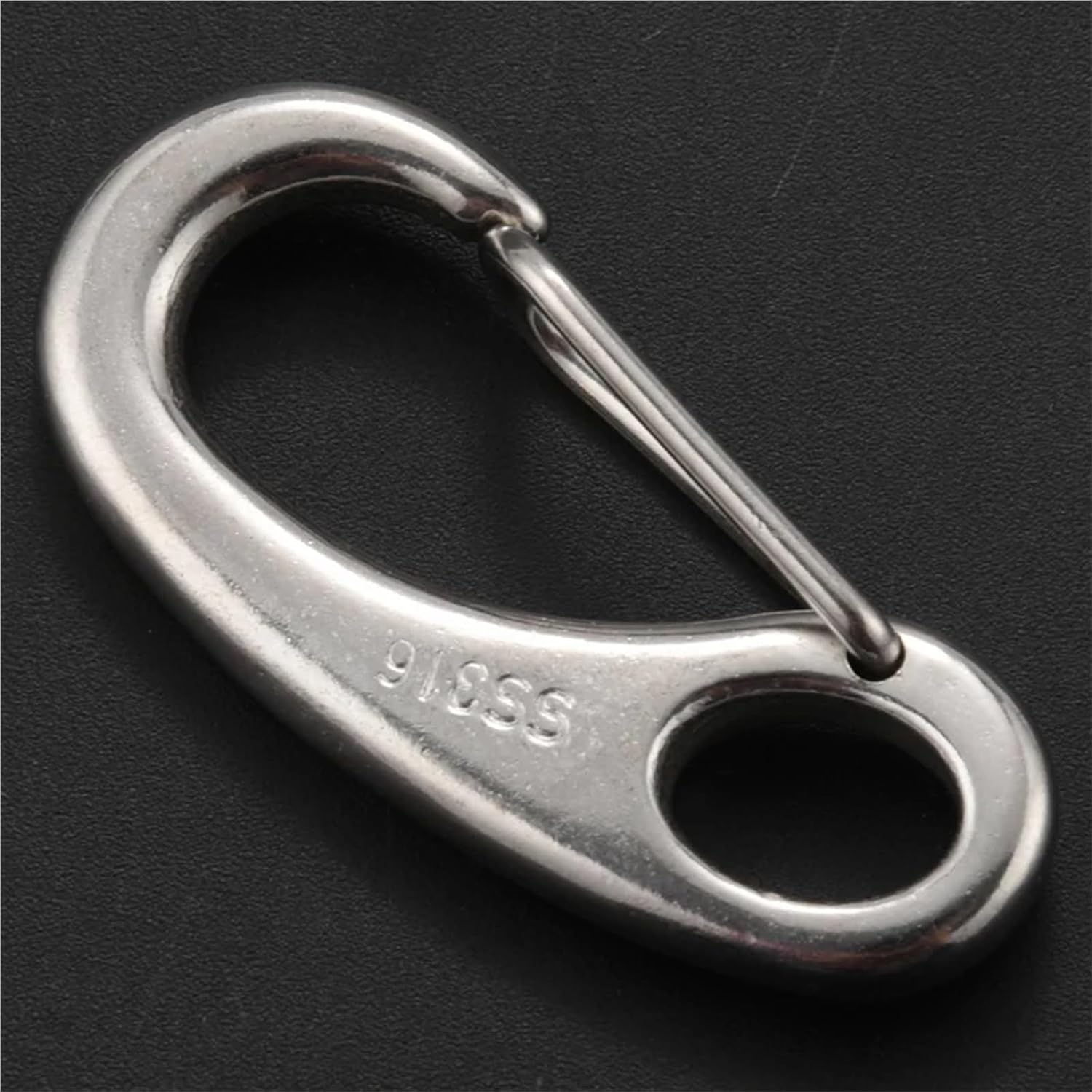Stainless Steel Spring Snap Hook 8PCS Boat Marine Stainless Steel Egg Shape Spring Snap Hook Clips Quick Carabiner Outdoor Buckle