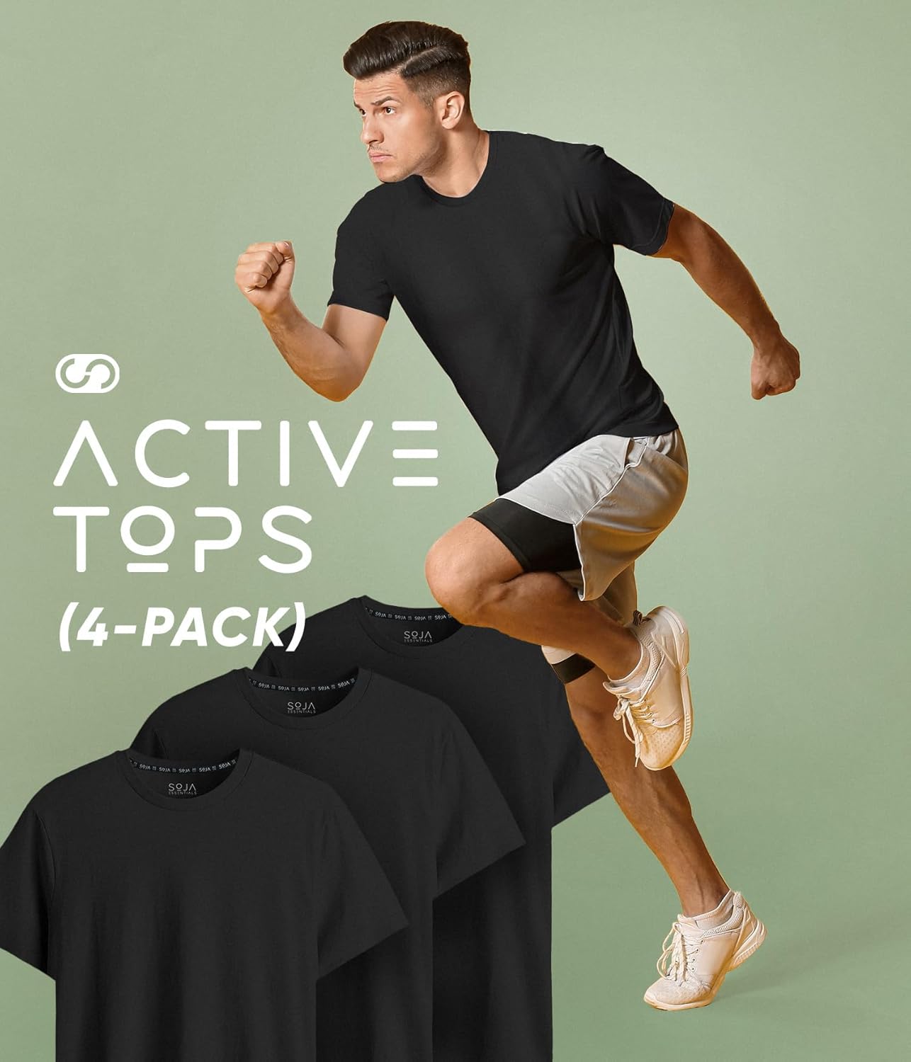 Men's Athletic Workout T-Shirts (Dry Fit, 4-Pack) Moisture Wicking Performance Activewear Gym, Yoga, & Running Tees