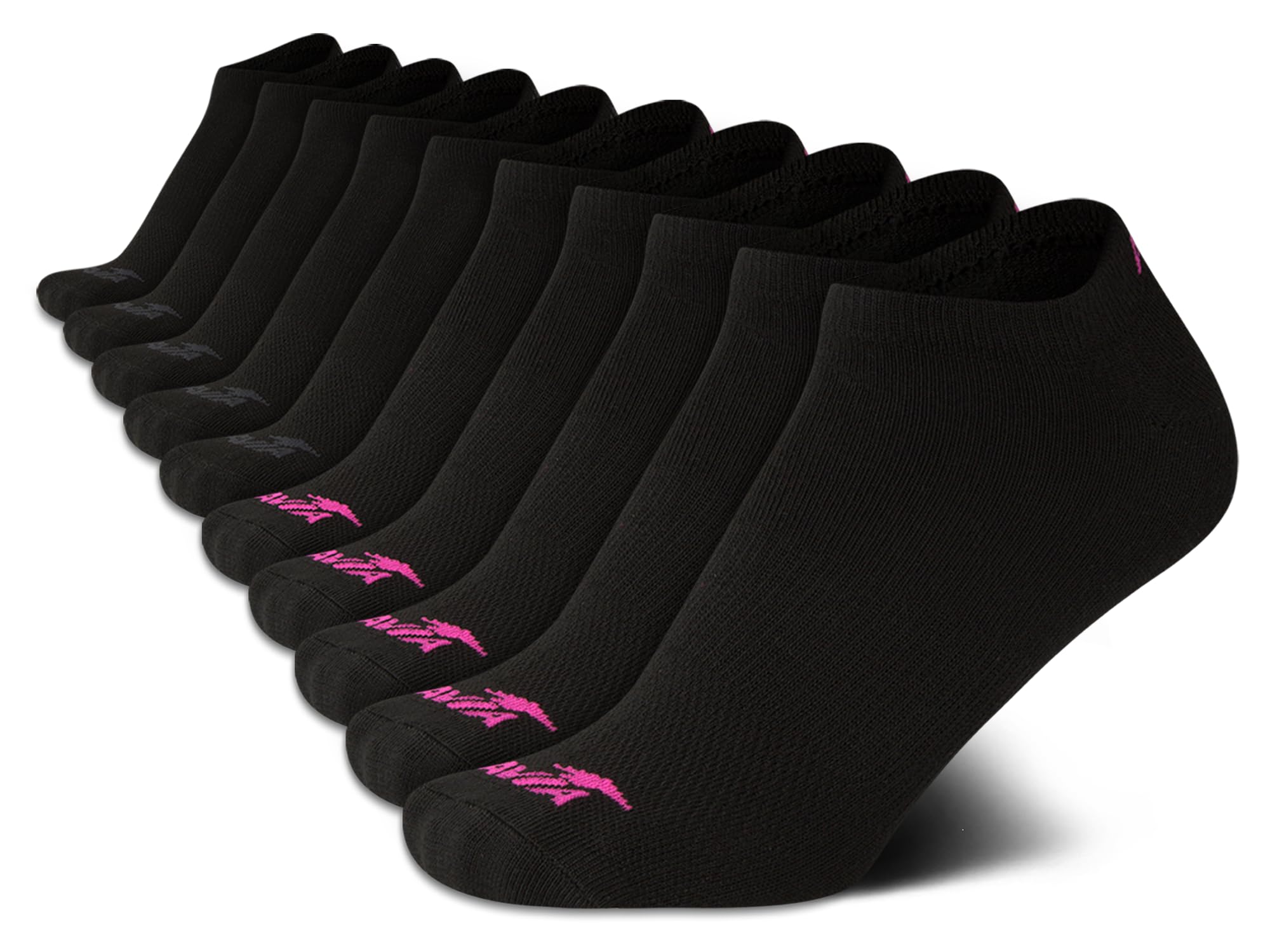 Avia Women's Athletic Low Cut Socks - 10 Pack Performance Stretch Cushioned Ankle Socks for Running and Workout (4-12)