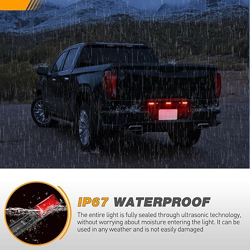 Vista 27 de GOOACC Barra de luz de remolque de 16 pulgadas, 2 unidades, 11 LED, color rojo, luces de giro, freno de funcionamiento, luces traseras, cumple