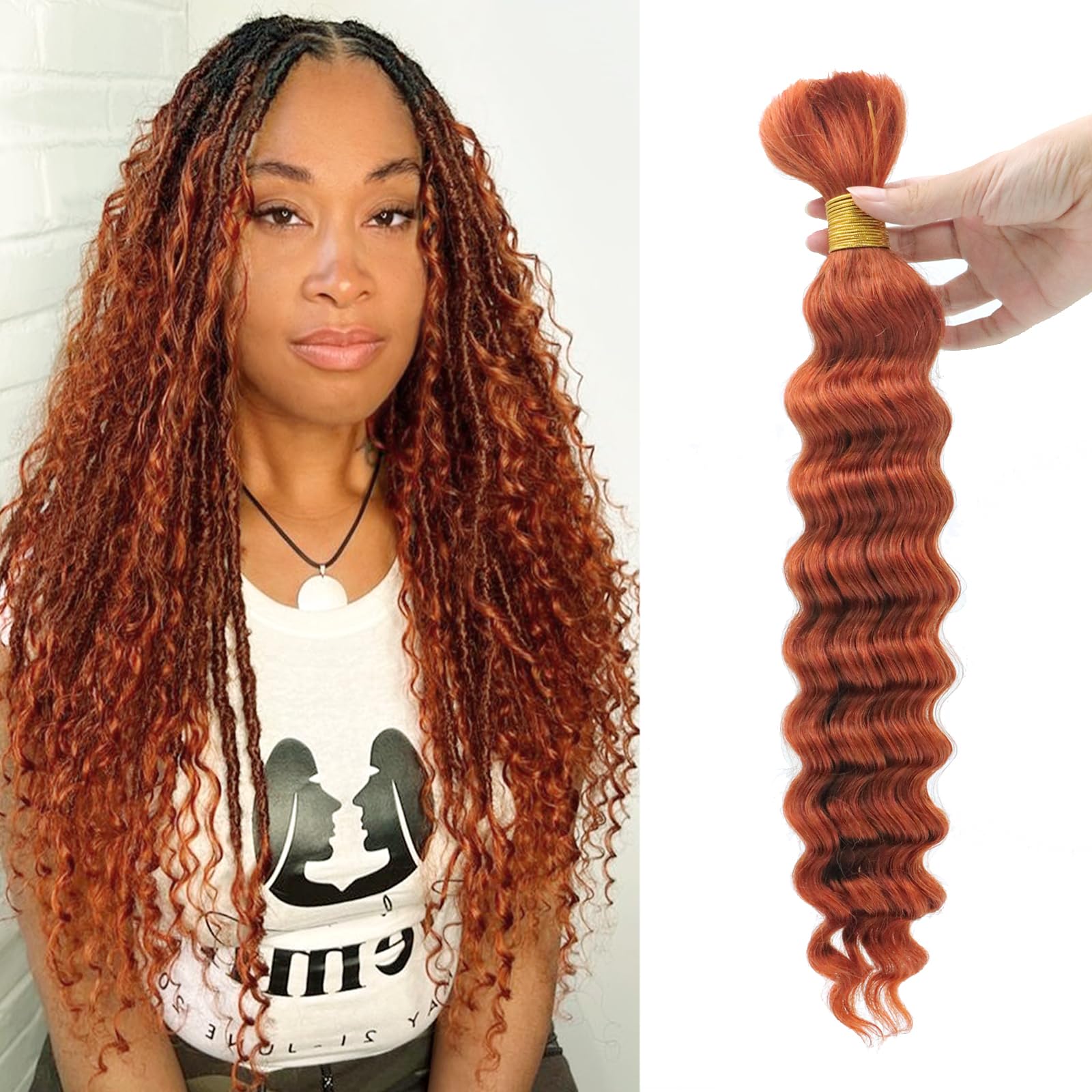 Human Hair Braiding Extensions Deep Wave 18 Inch 100g Boho Braids No Weft Amazon.com : Human Braiding Hair 2 Bundles/Pack 100g 18 Inch  main image 4