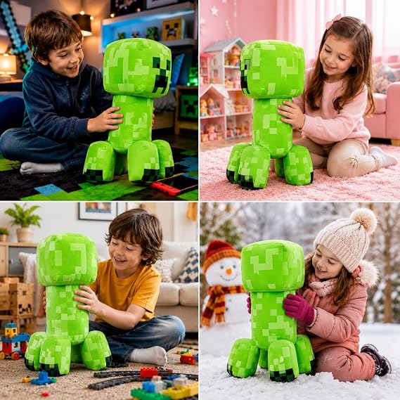 Minecraft Creeper Plush Toy 30cm, Super Soft Embroidered Gaming Character Plush for Kids & Collectors Premium Stuffed Soft Toy Gift for toddlers - Minecraft Collectible Plush Teddy 3+ years