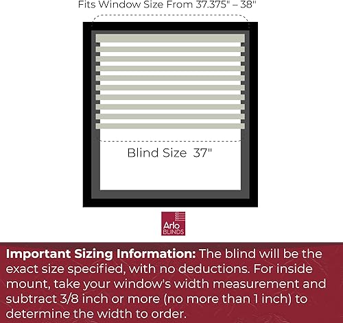Miniatura 8 de Arlo Blinds - Persianas horizontales, sin cordón y de madera de imitación de 2 pulgadas con cenefa de corona, 19 pulgadas de ancho x 60 pulgadas de
