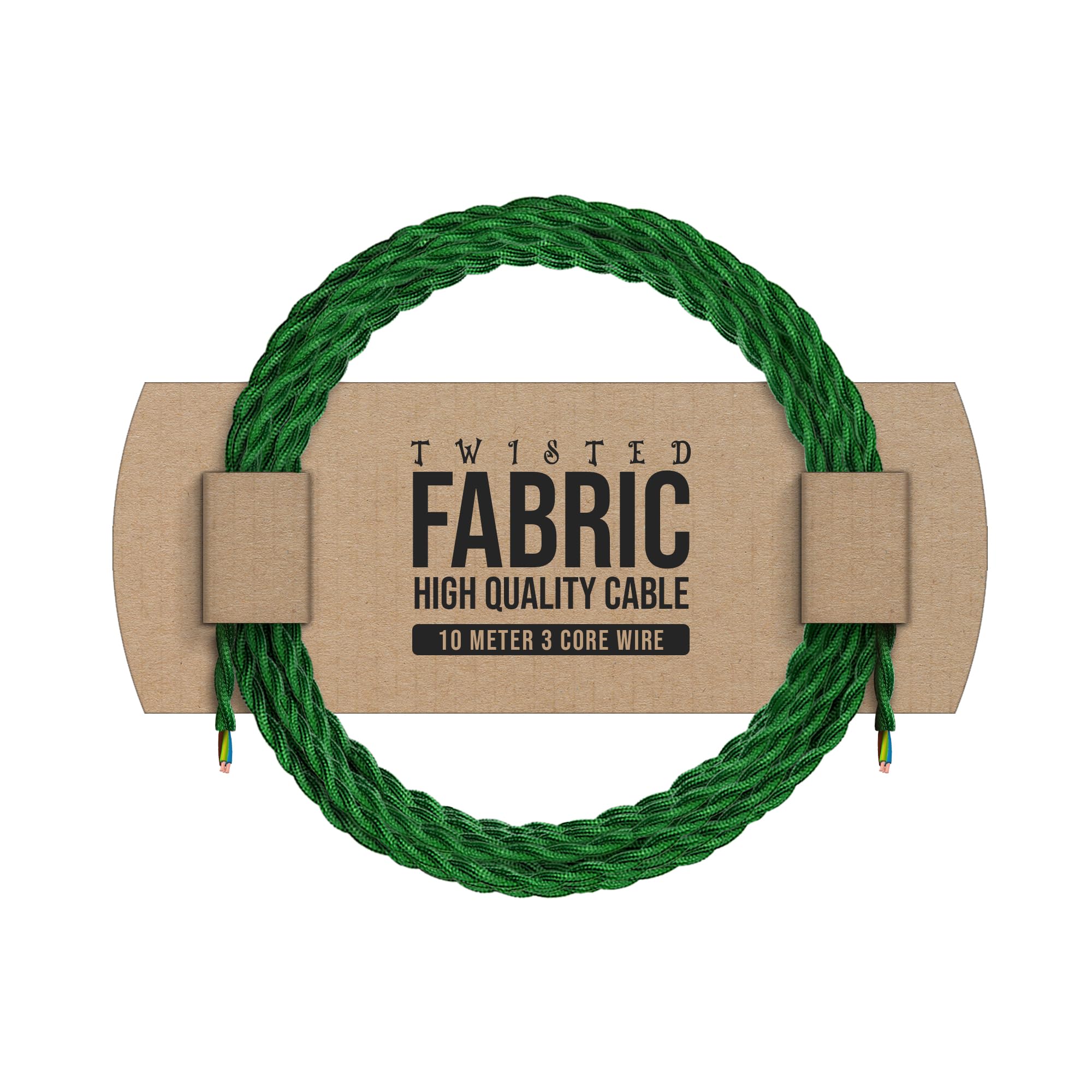 10 Meter Vintage 3 Core Twisted Electric Cable Fabric Covered Wire Italian Braided 0.75 mm Electrical Cable Flexible Wire for Lighting Other Appliances (Green)
