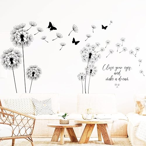 Miniatura 6 de Calcomanías de pared de árbol de cerezo, calcomanías de pared de mariposa, calcomanías de pared de flores rosas, decoración de pared de vinilo