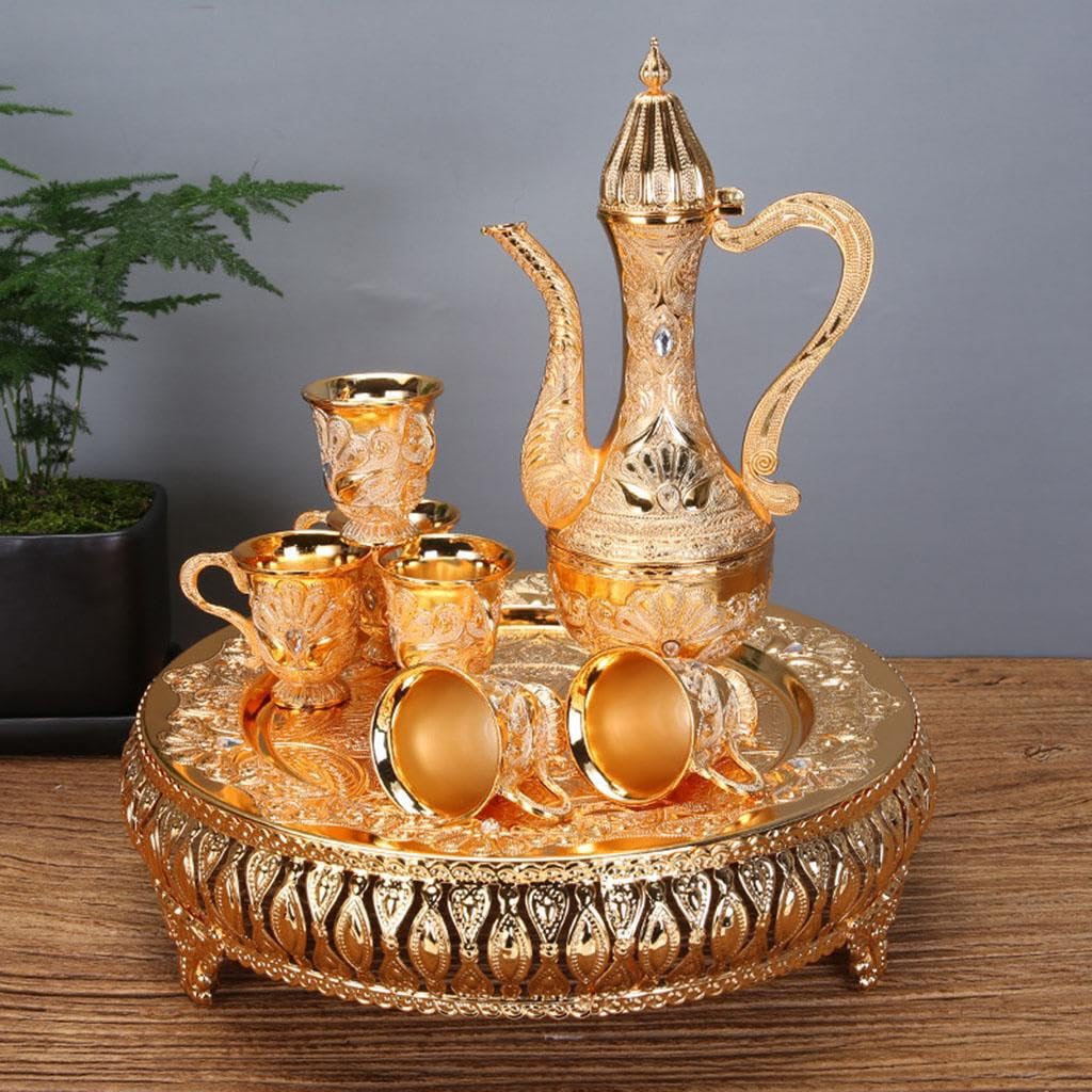 Bicchieri Winecup Set di tazze da caffè turco multifunzionali Squisito set da tè turco Tazza da vino europea Bottiglia Estetica Resistente Lega di