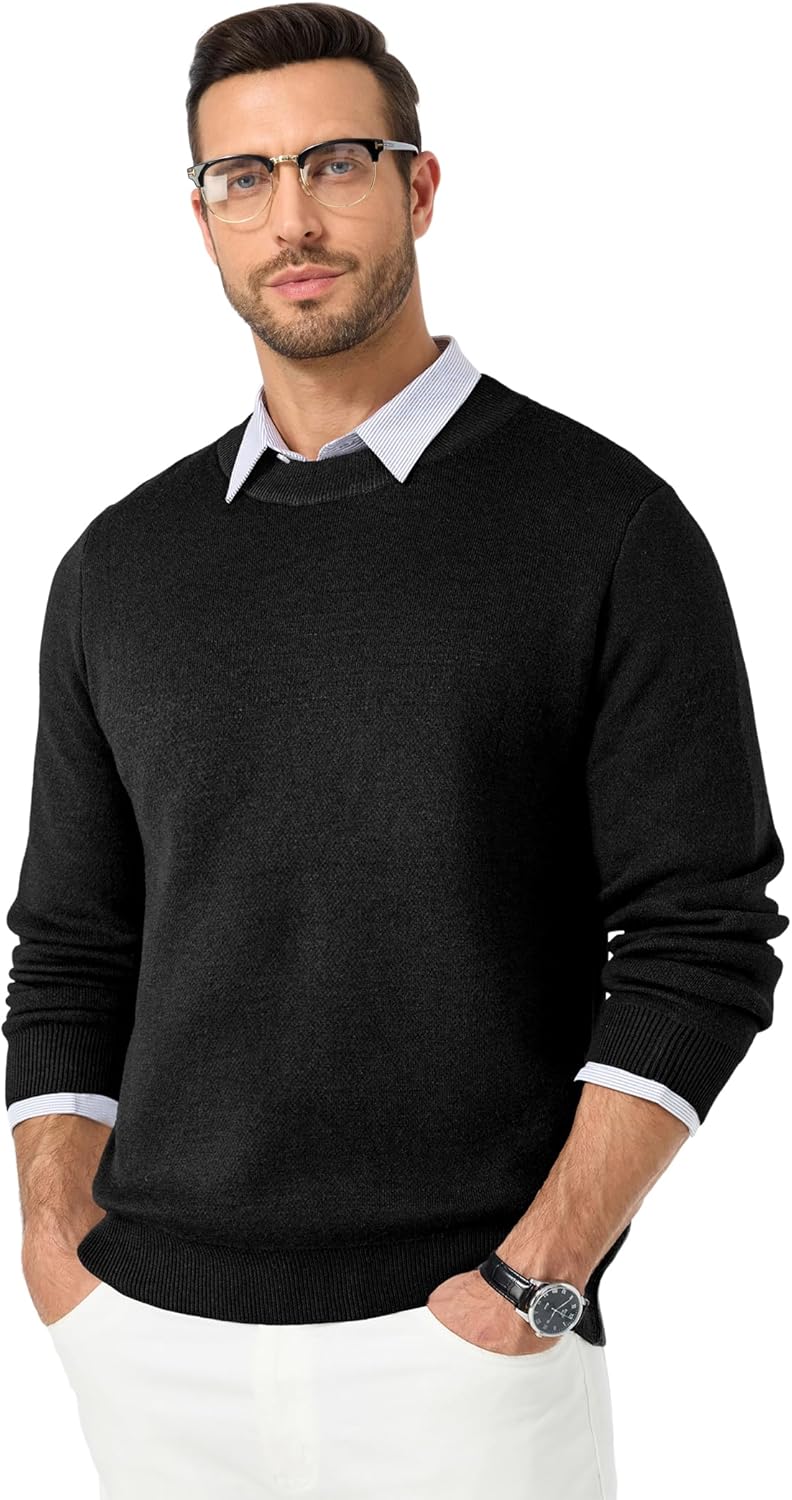 JMIERR Men's Warm Fleece Winter Sweater Heavy Weight Crewneck Pullover Knit Slim Fit Soft Comfy Sweaters - Image 7