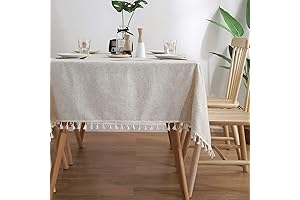 ColorBird Solid Color Tassel Tablecloth