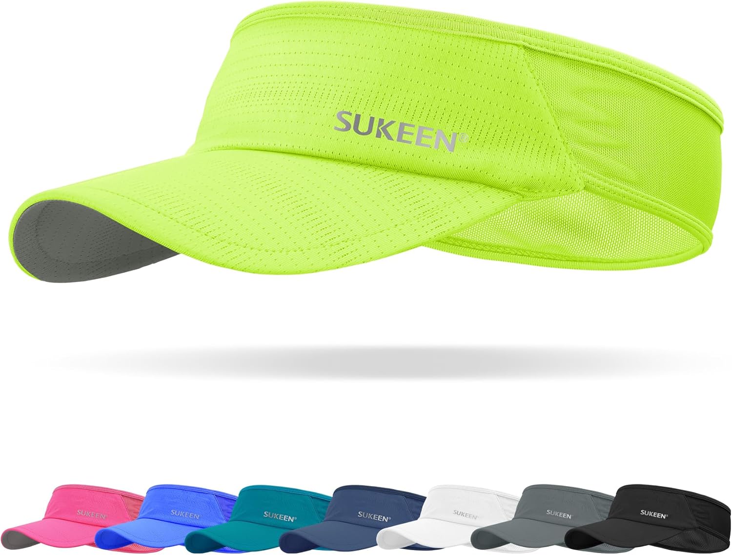 Sukeen Sports Sun Visor Men Women Lightweight Packable Cooling Stretchy Visor Hat for Running, Tennis, Golf