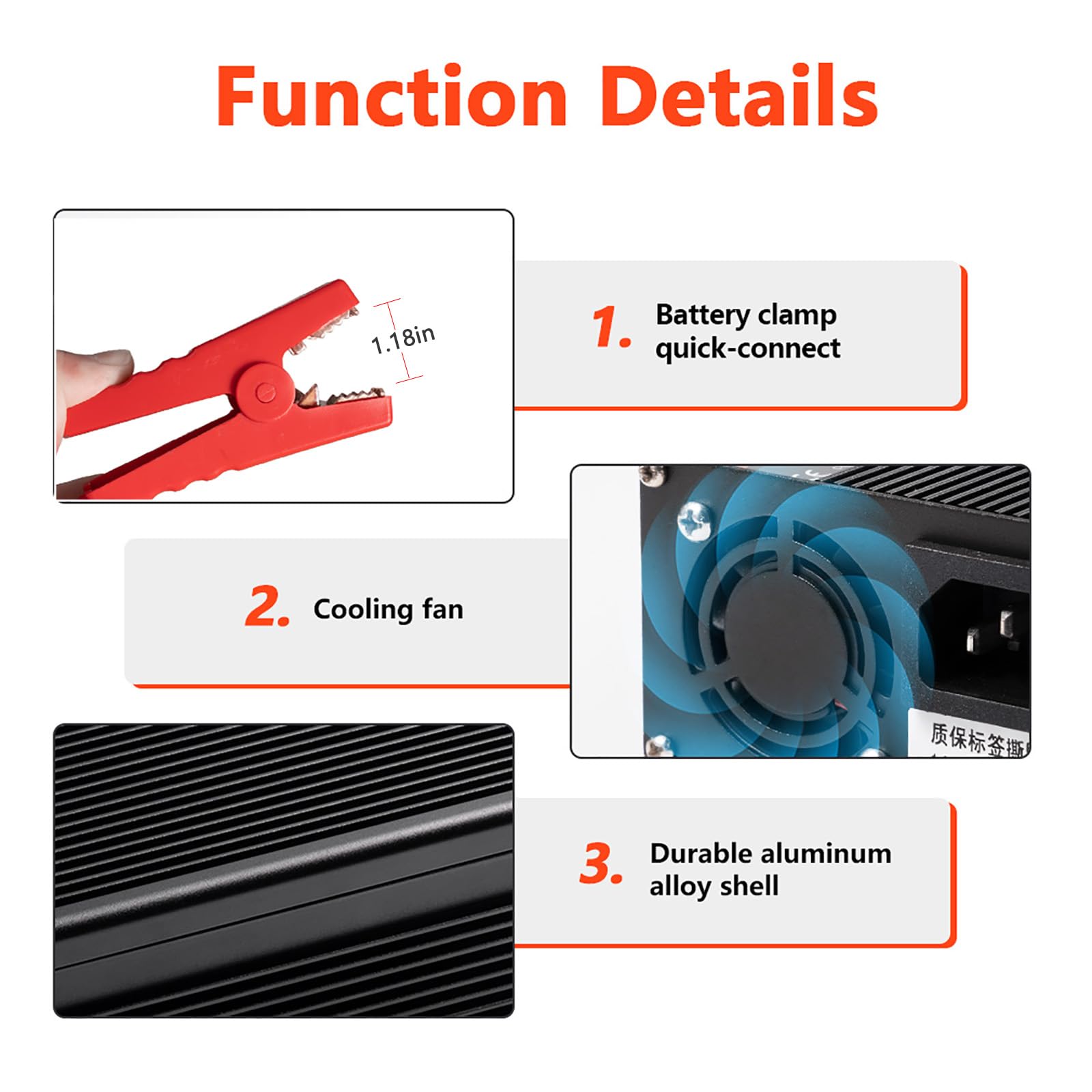 Ardroit 14.6V 10A Lithium Battery Charger 12V LiFePO4 Battery Charger AC-DC Smart Charger with LED Indicator Special for LiFePO4 Deep Cycle Rechargeable Batteries of Boat, RV