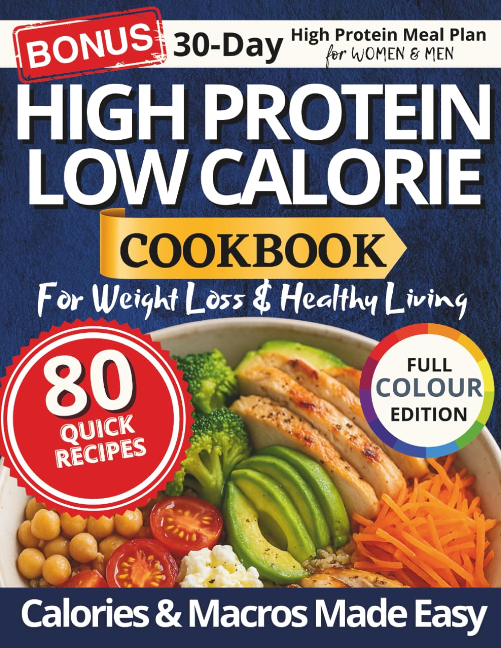 High Protein Low Calorie Cookbook: 80 Easy Meal Prep Recipes for Quick, Healthy & Delicious Meals to Boost Energy, Support Weight Loss, Burn Fat and Build Muscle