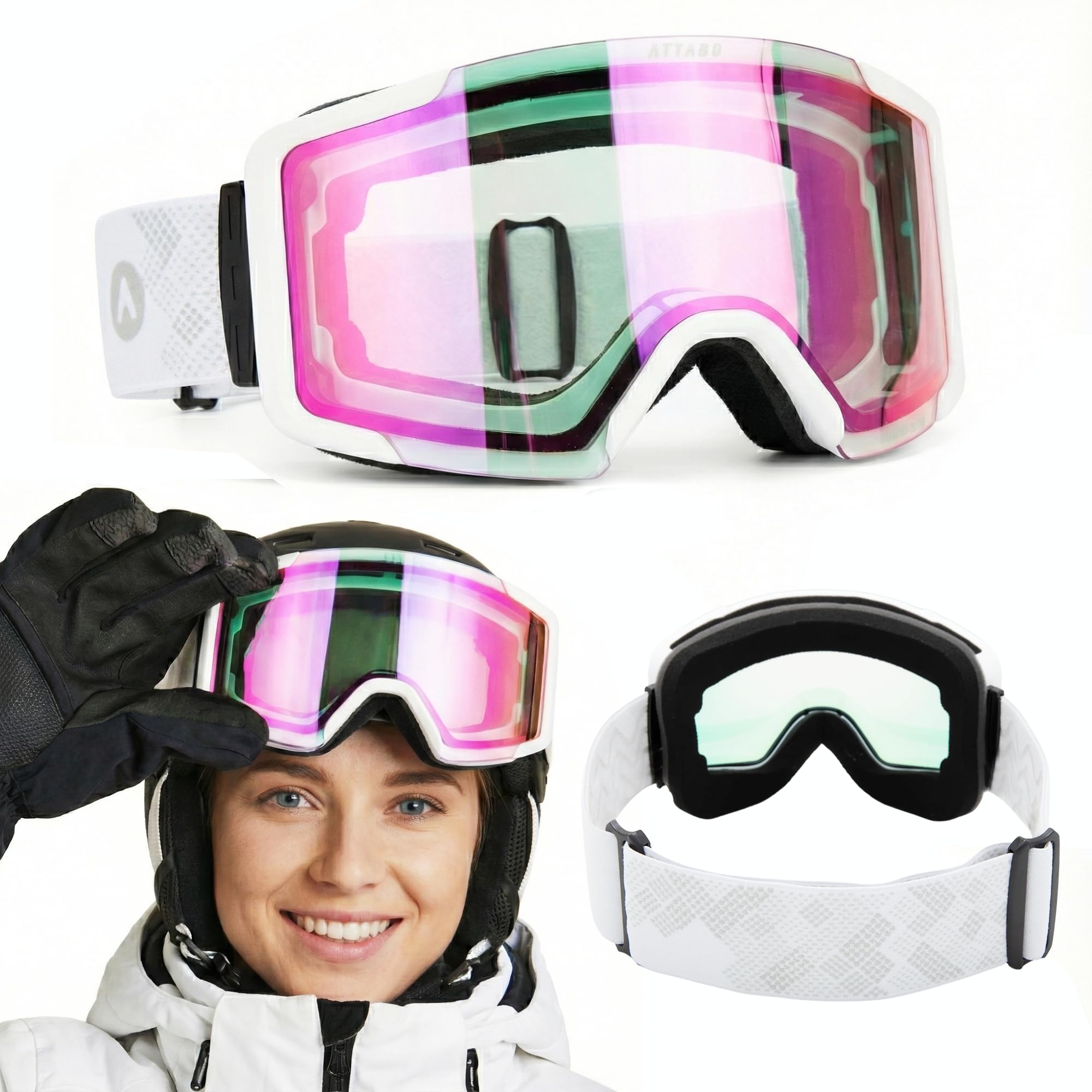 ATTABO Nanuk Pro Lunettes de ski Mixte (lot de 1)