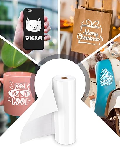 Miniatura 7 de Lzerking Vinilo adhesivo permanente, rollo de vinilo adhesivo blanco brillante de 12 x 100 pies para Cricut, Silhouette Cameo, troqueladoras para