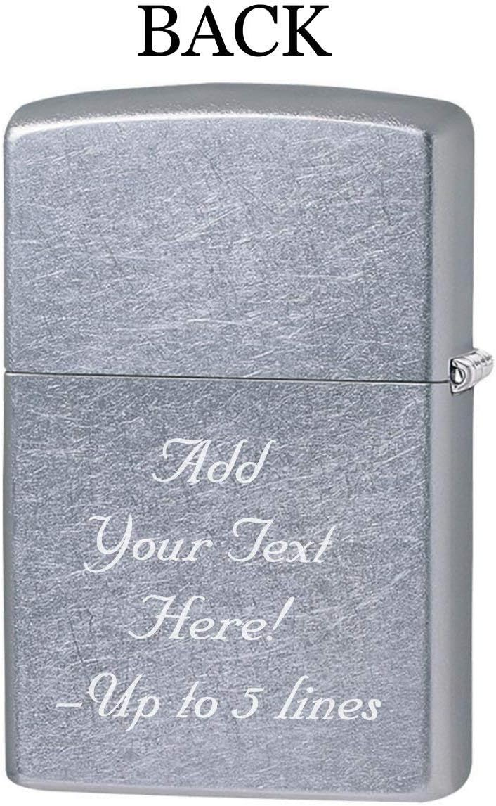 Zippo Lighter - Personalized Custom Message Engraved on Back for Leaf Designs Windproof Zippo Lighter (Cypress Hill 49010)
