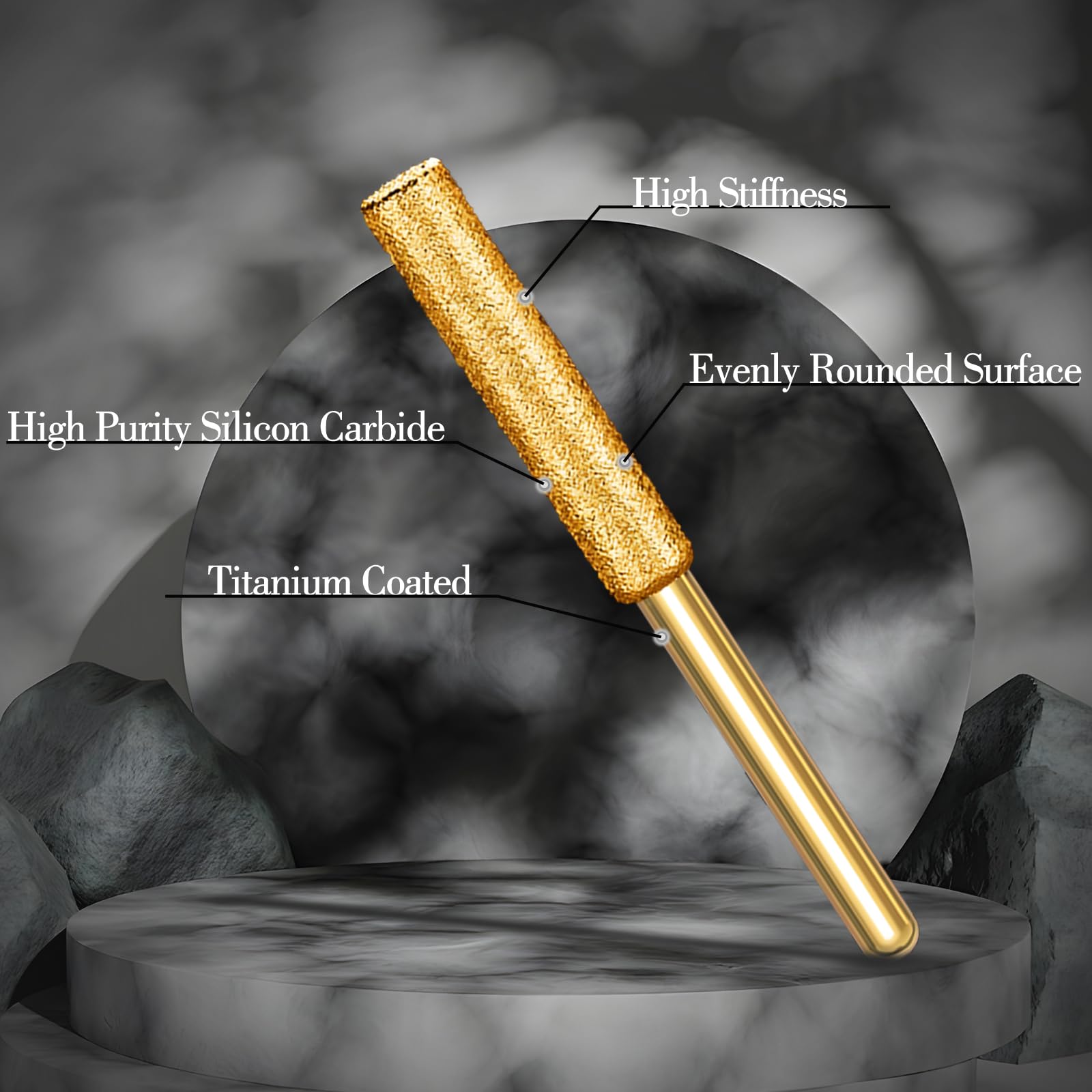 12 PCS Chainsaw Sharpener Bits – 3 Sizes (5/32", 3/16", 7/32") Gold Diamond Grinding Stones For Chain Sharpening