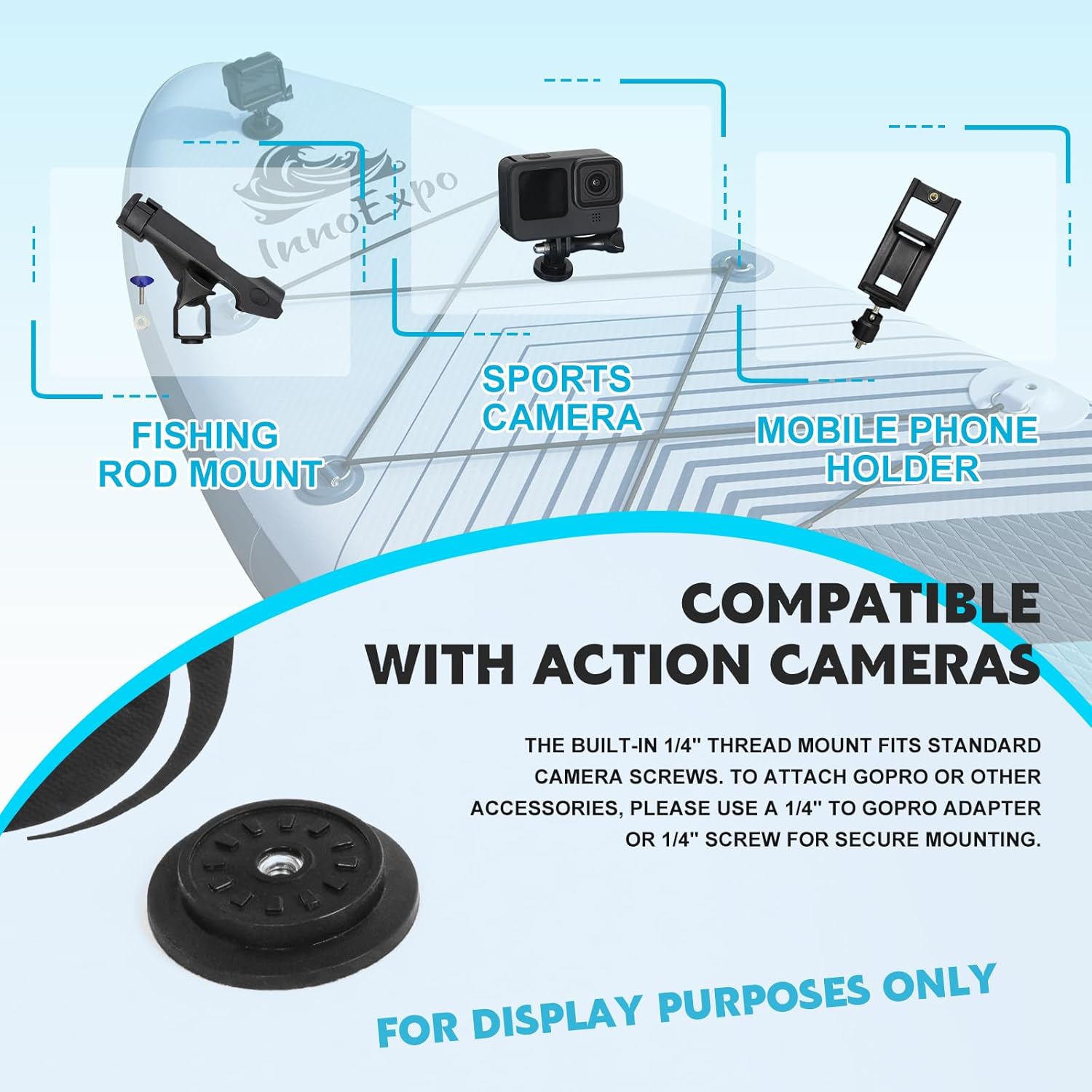 InnoExpo Inflatable Stand Up Paddle Boards with Premium Accessories, Wide Stable SUP Paddle Board Design, Non-Slip Comfort Deck for Youth & Adults - Image 3