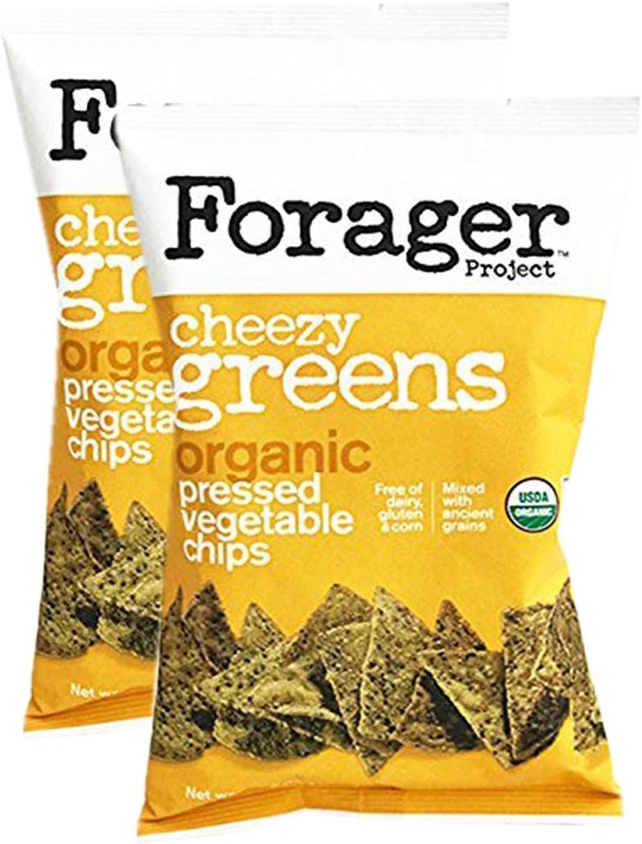 Forager Glueten Free Corn Free Organic Vegetable Chips 5oz, 2 Pack (Cheezy)