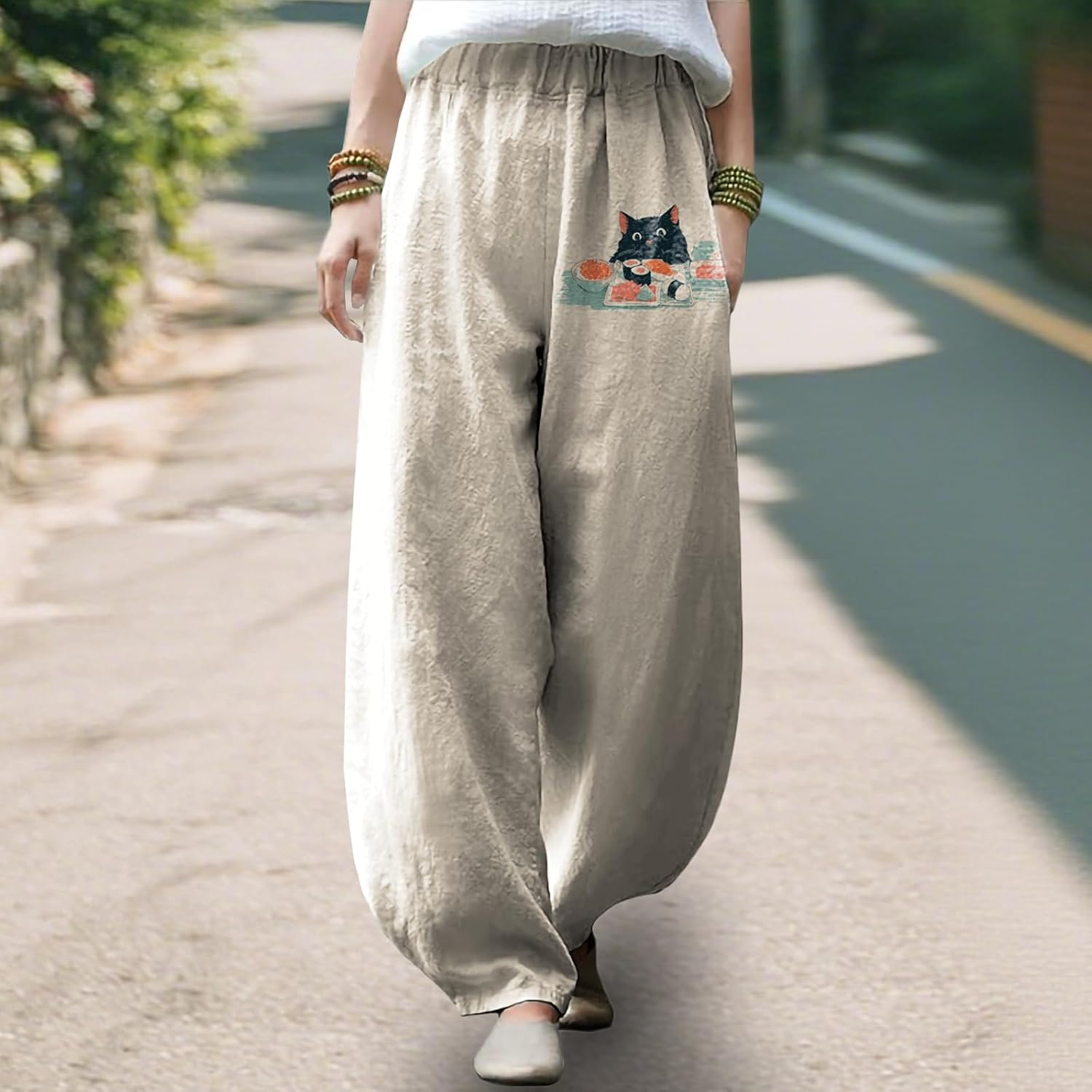 Women Pants Casual Breathable Lightweight Pants with Pockets Comfy Fit Work Trousers for Women Streetwear - Image 2