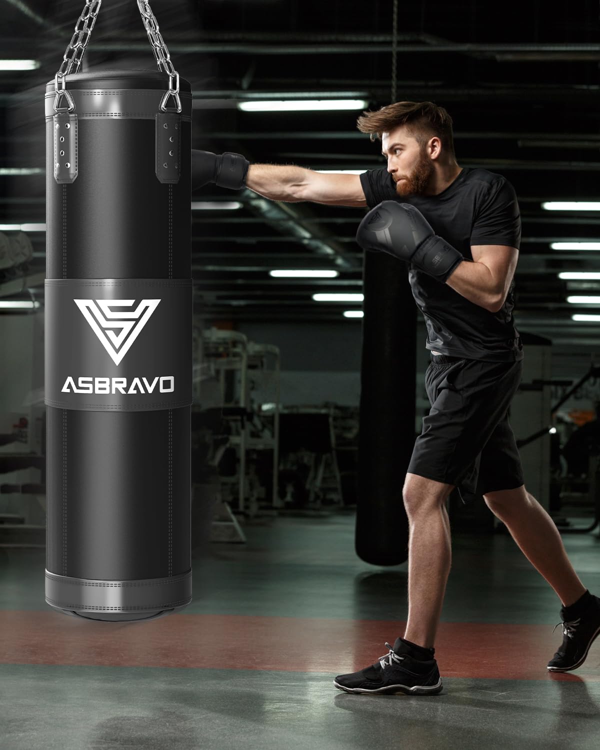 Sacco da boxe per adulti, 1,2 m Oxford Heavy Boxing Bag Set guanti da 340 g per MMA, Muay Thai, kickboxing, allenamento a casa, palestra, arti marziali (non riempito)