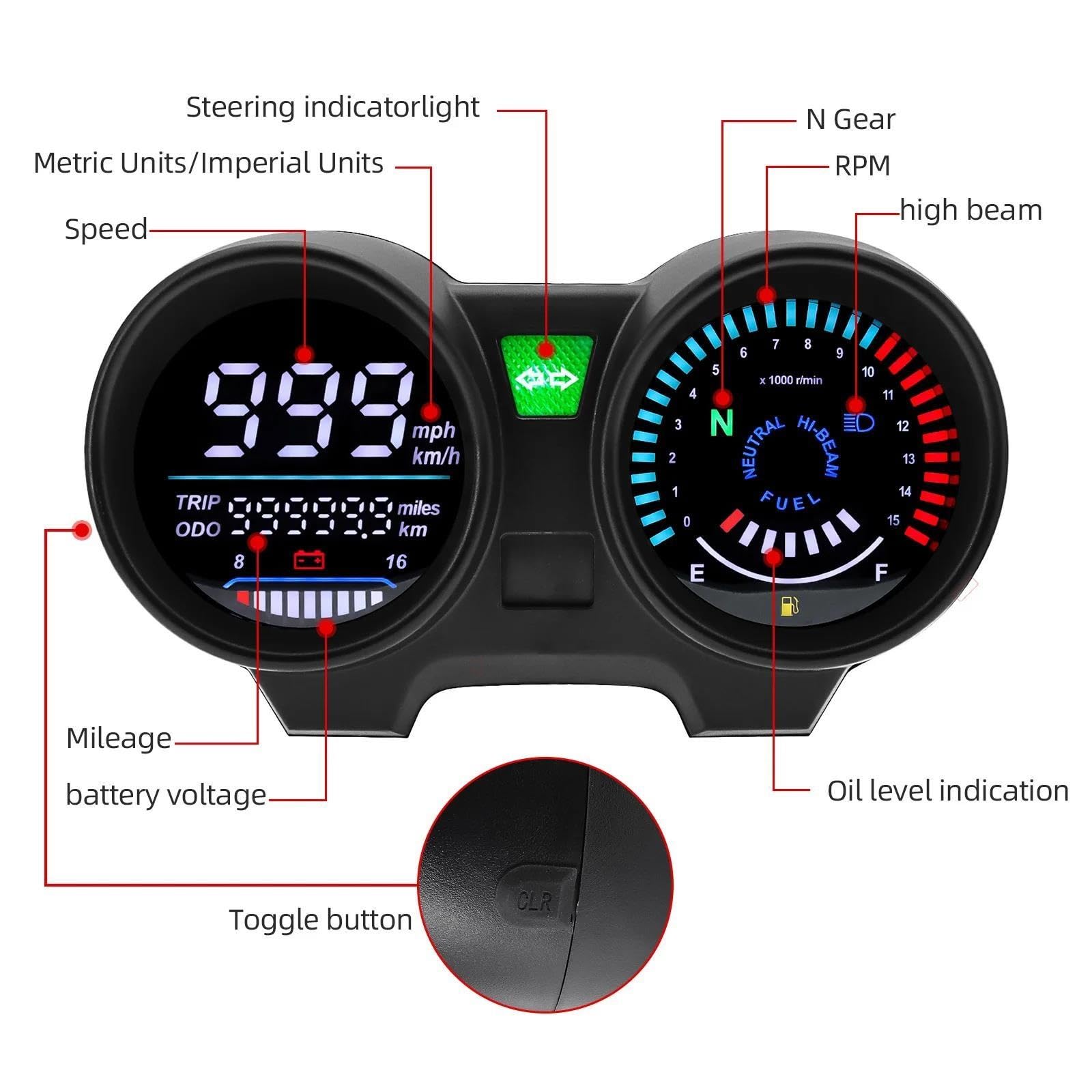 Tacómetro Motocicleta Para TITAN 150 CG150 Fan150