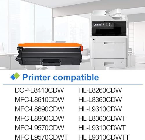 Miniatura 2 de TN-433 - Cartucho de tóner de alto rendimiento a color paquete de 5 2BK1C1M1Y VASEINK compatible con impresora Brother TN433 DCP-8060 8065DN HL-5240