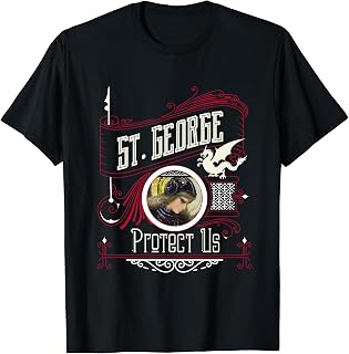 St George and the Dragon Protect Us Catholic Saints Red T-Shirt